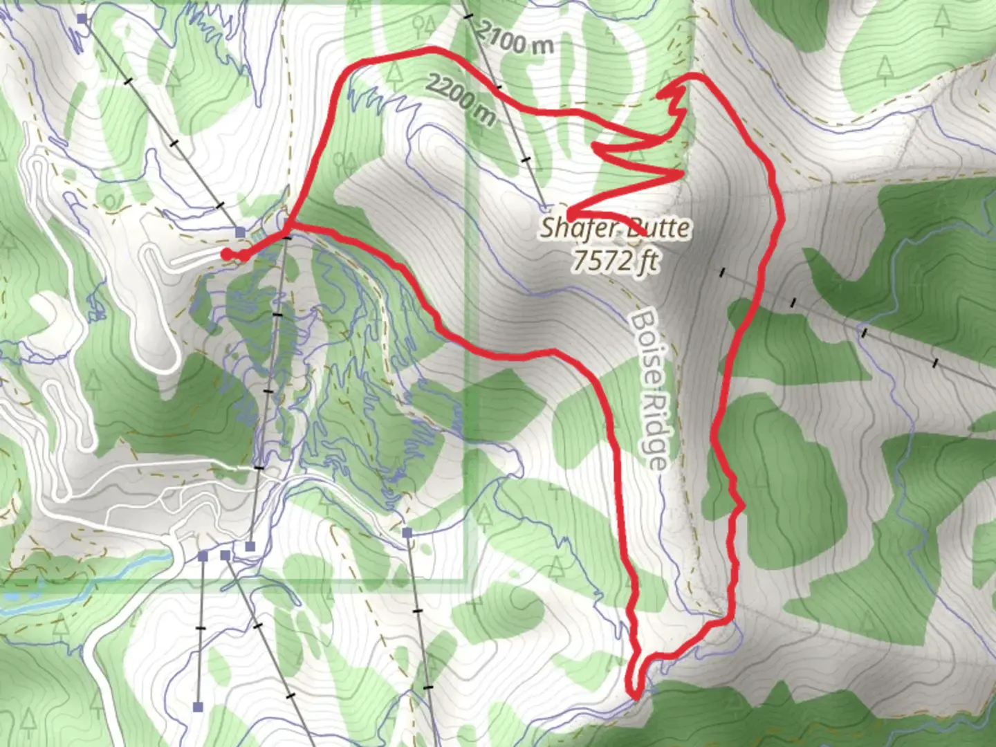 An image depicting the trail Shafer Butte and Elk Meadows Loop and its surrounding area.
