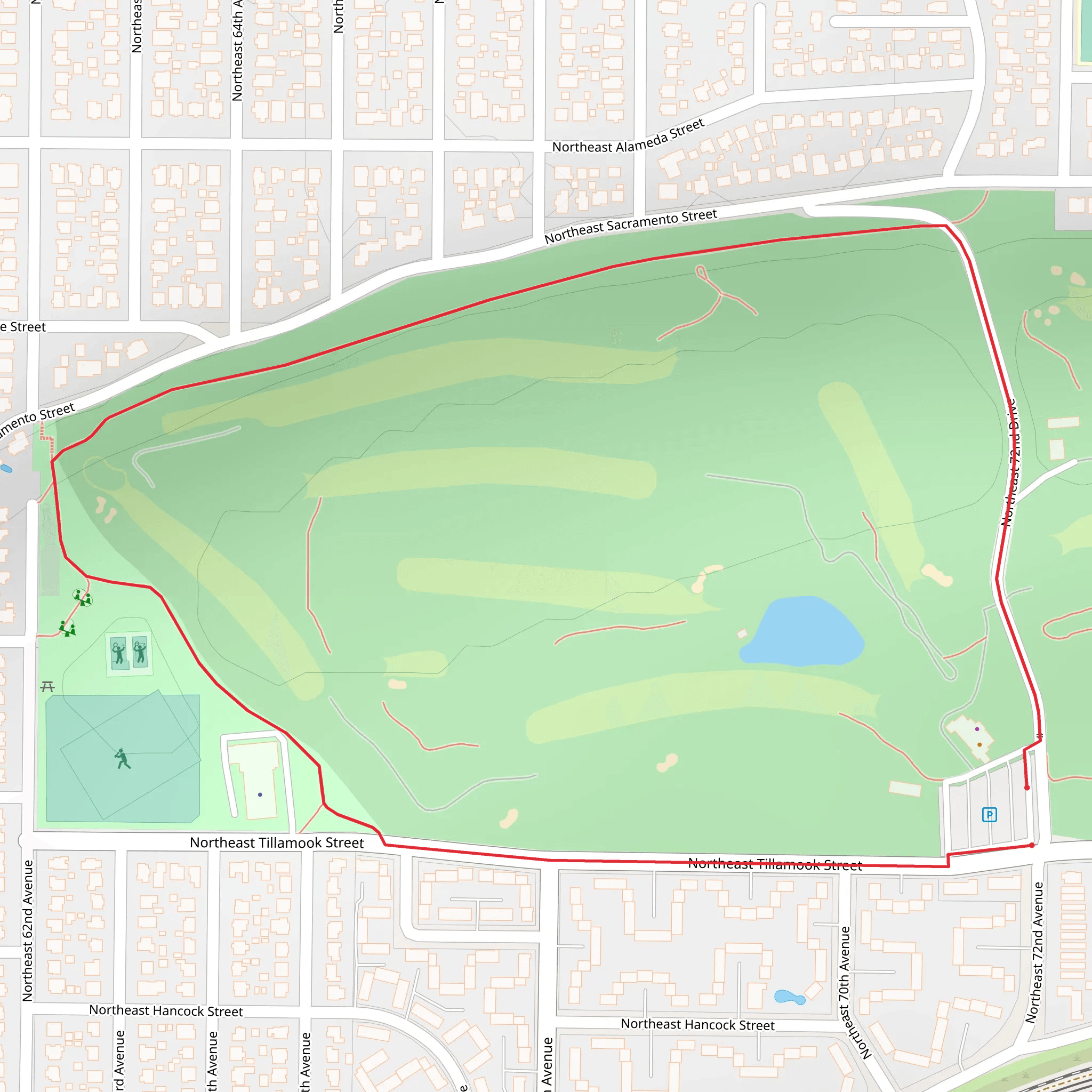 Rose City Park Loop mobile static map