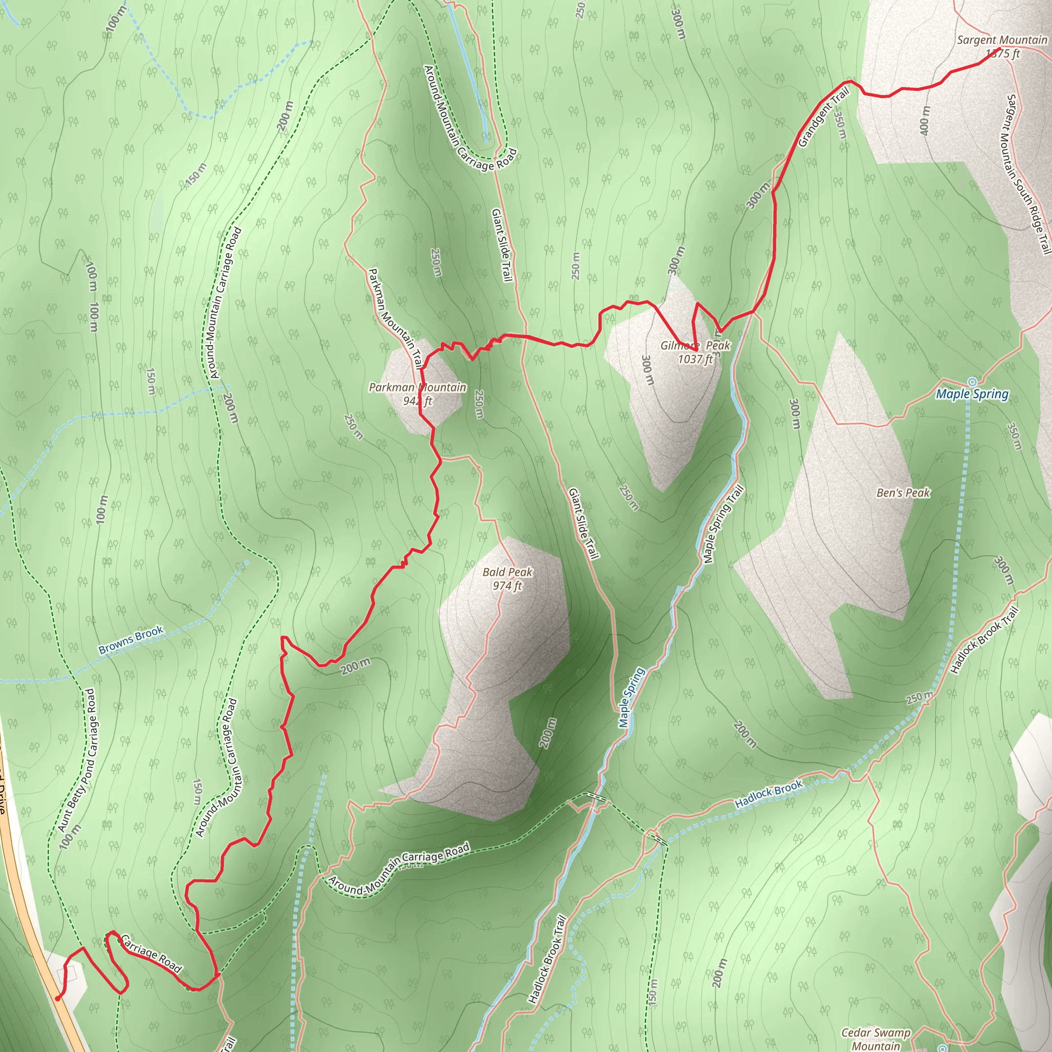 Sargent Mountain, Parkman Mountain and Gilmore Peak mobile static map