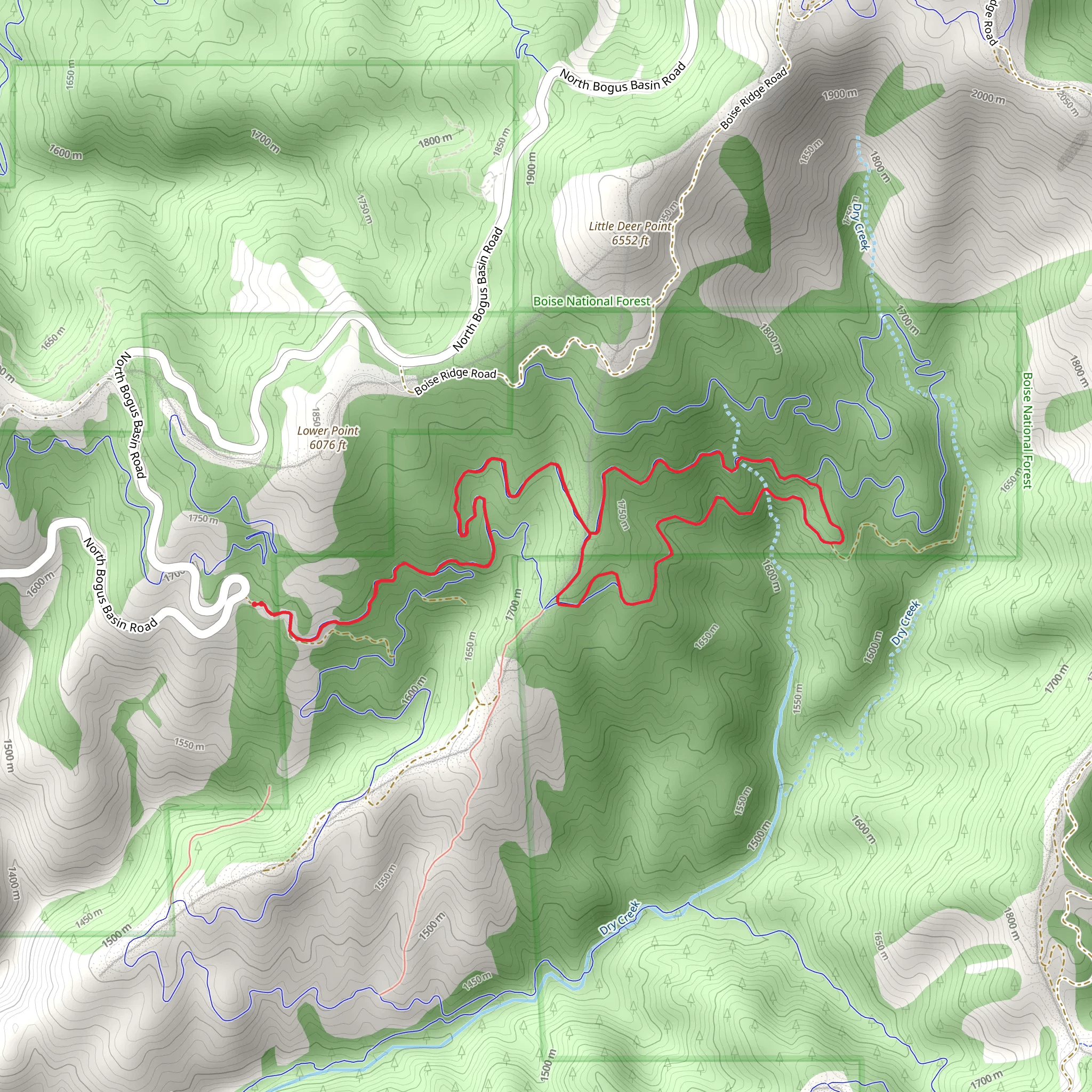 Boise National Forest - North Bogus Basin Road mobile static map