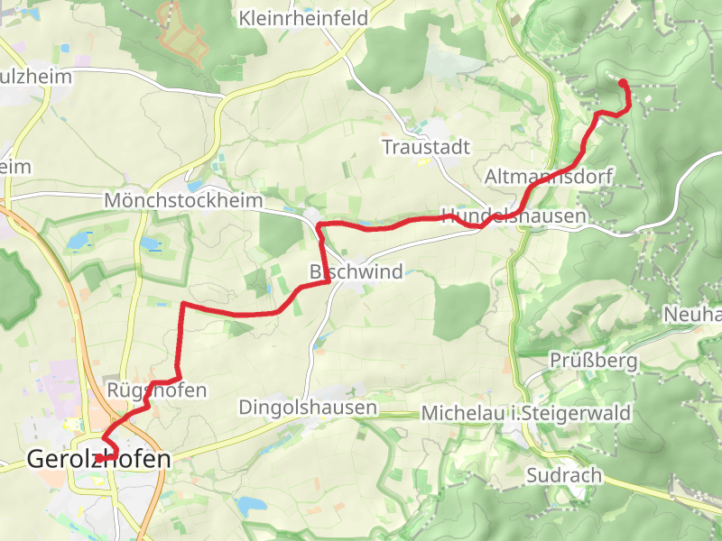 Gerolzhofen to Burgruine Zabelstein via Mainweg Teil