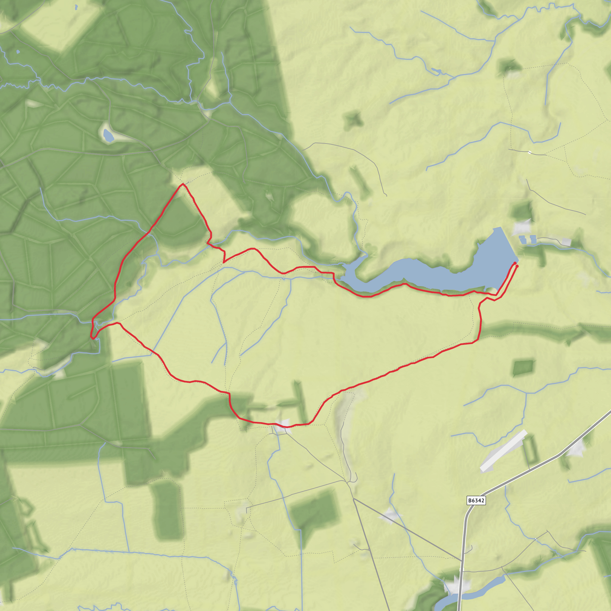 Fontburn Reservoir Circular mobile static map