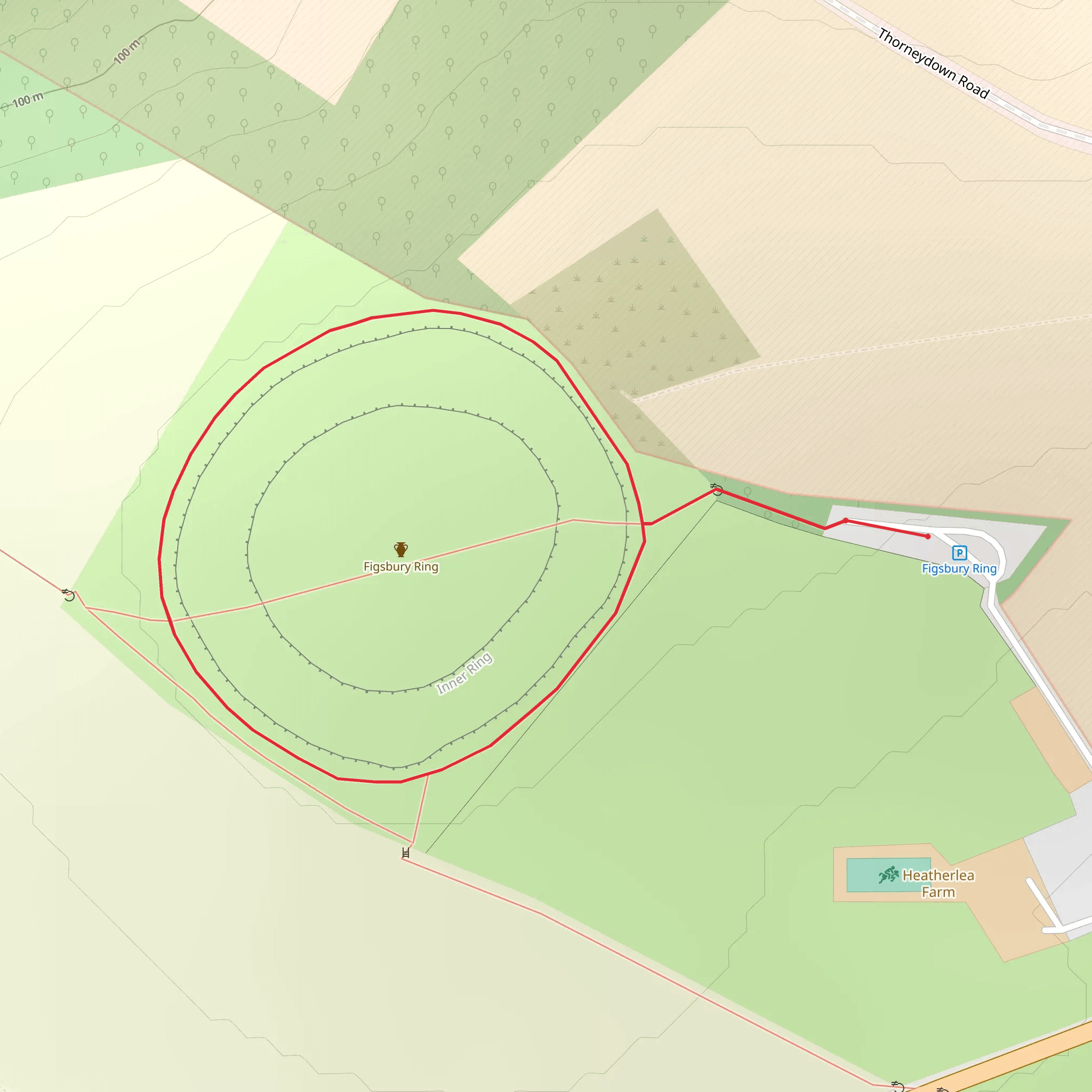 Figsbury Ring Loop mobile static map