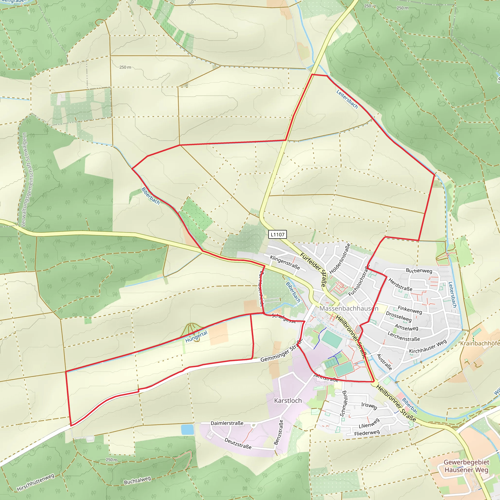Hungertal and Massenbachhausen mobile static map