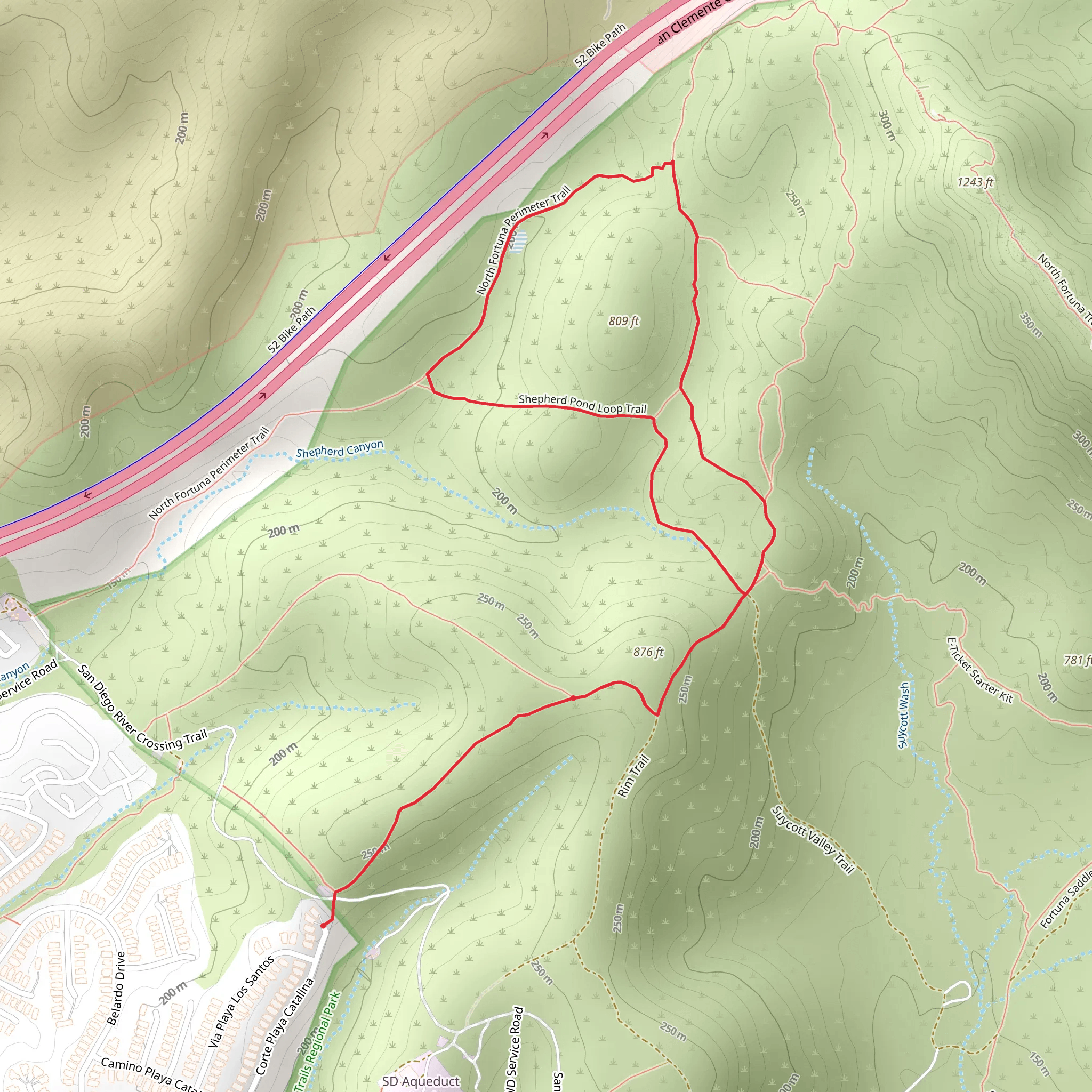Shepherd Pond and North Fortuna Perimeter Loop Trail mobile static map