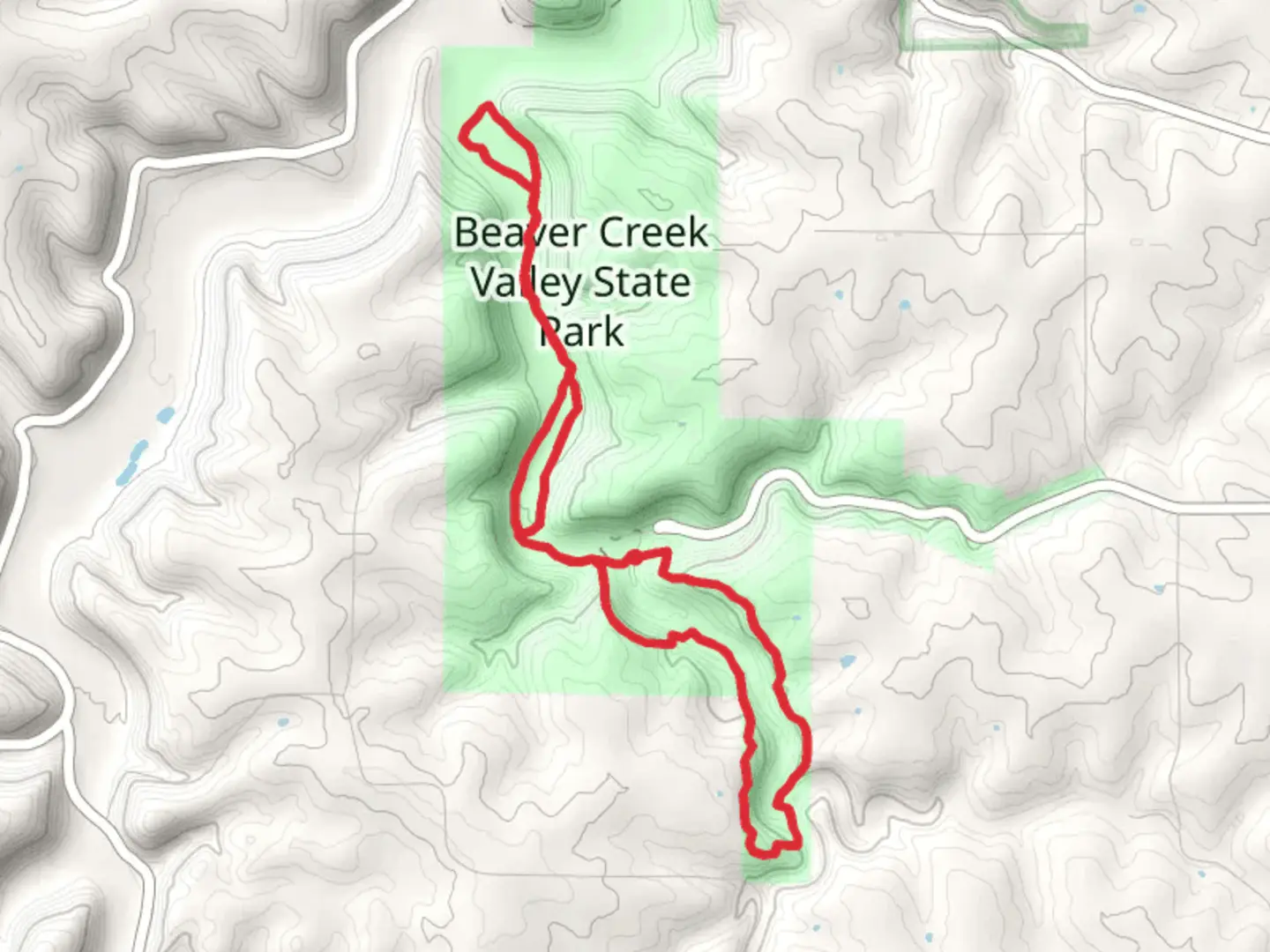An image depicting the trail Hole in Rock and Beaver Creek Valley Loop and its surrounding area.