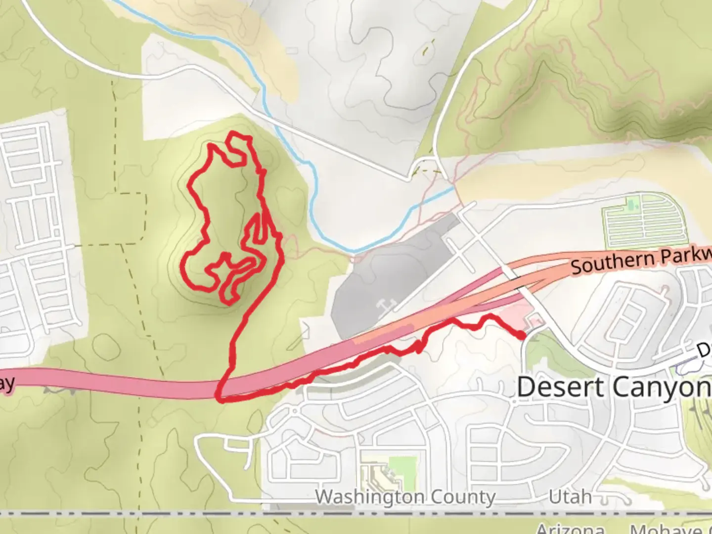 An image depicting the trail Meditation Rock Loop Trail and its surrounding area.