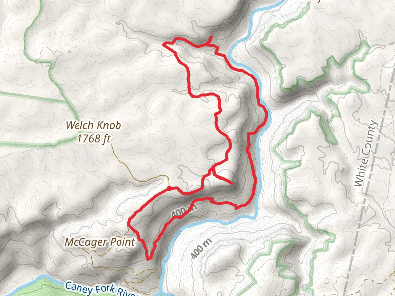 Caney Fork River, and Yellow Bluff Loop Trail