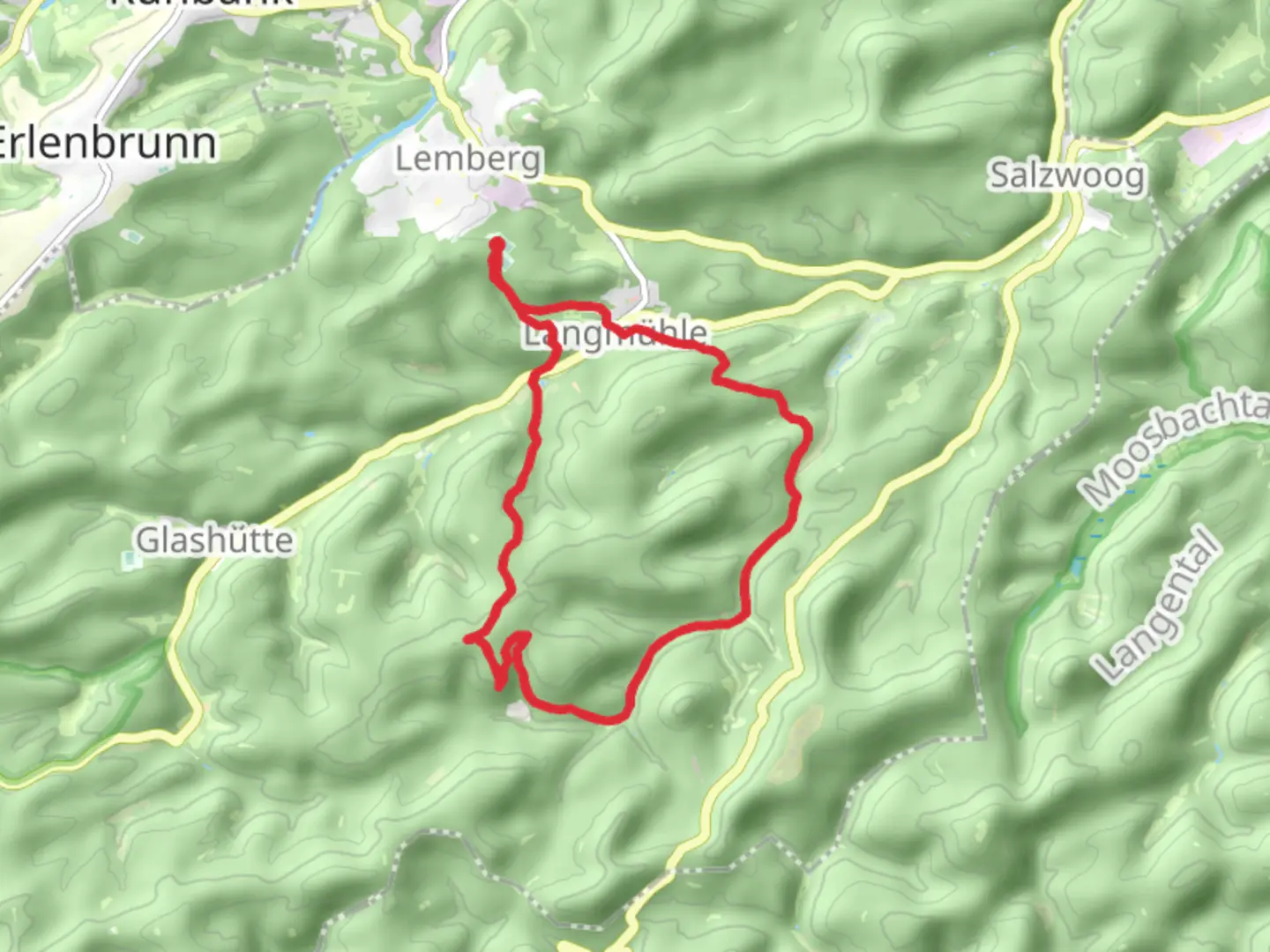 An image depicting the trail Lemberger Floessertour Loop and its surrounding area.
