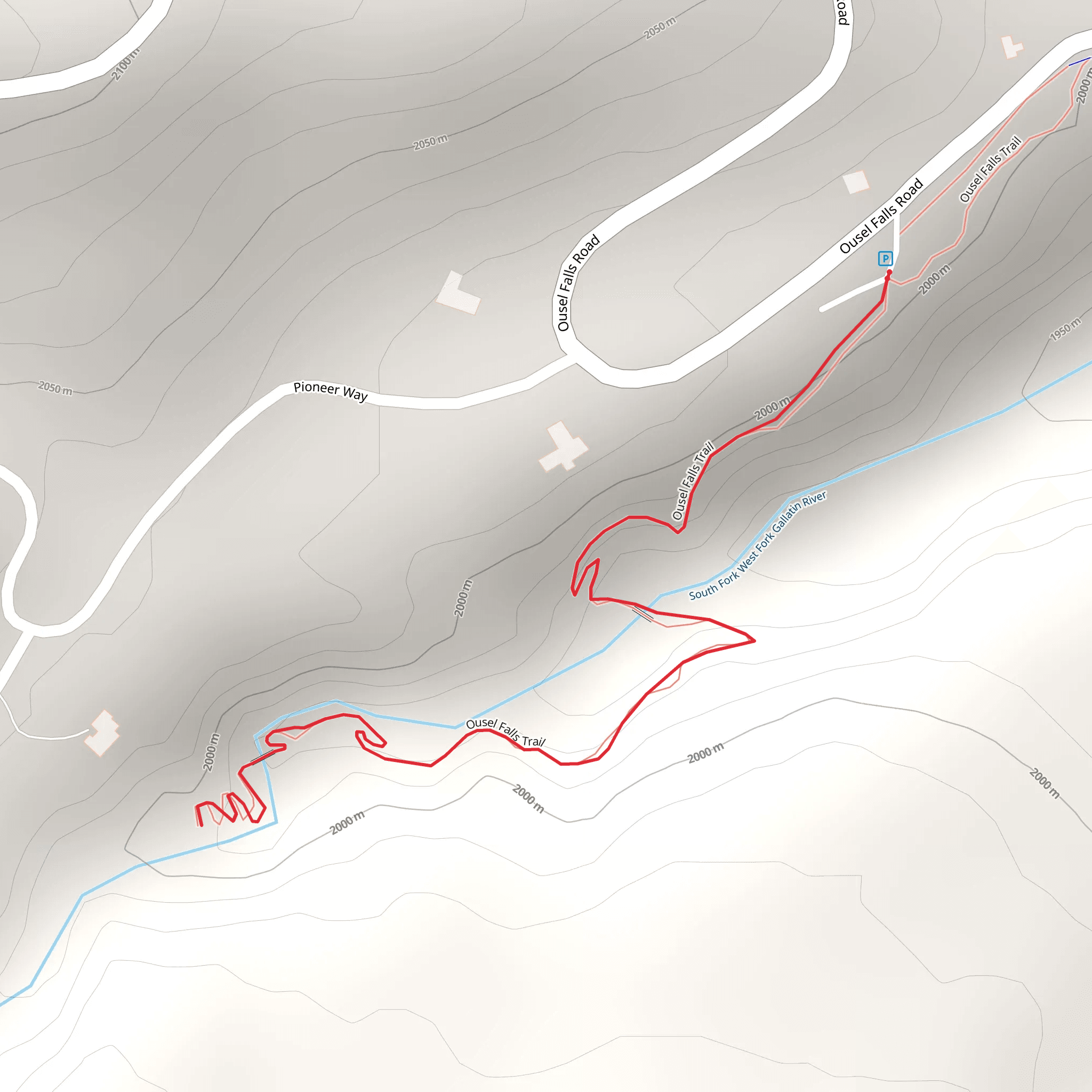 Ousel Falls Trail mobile static map