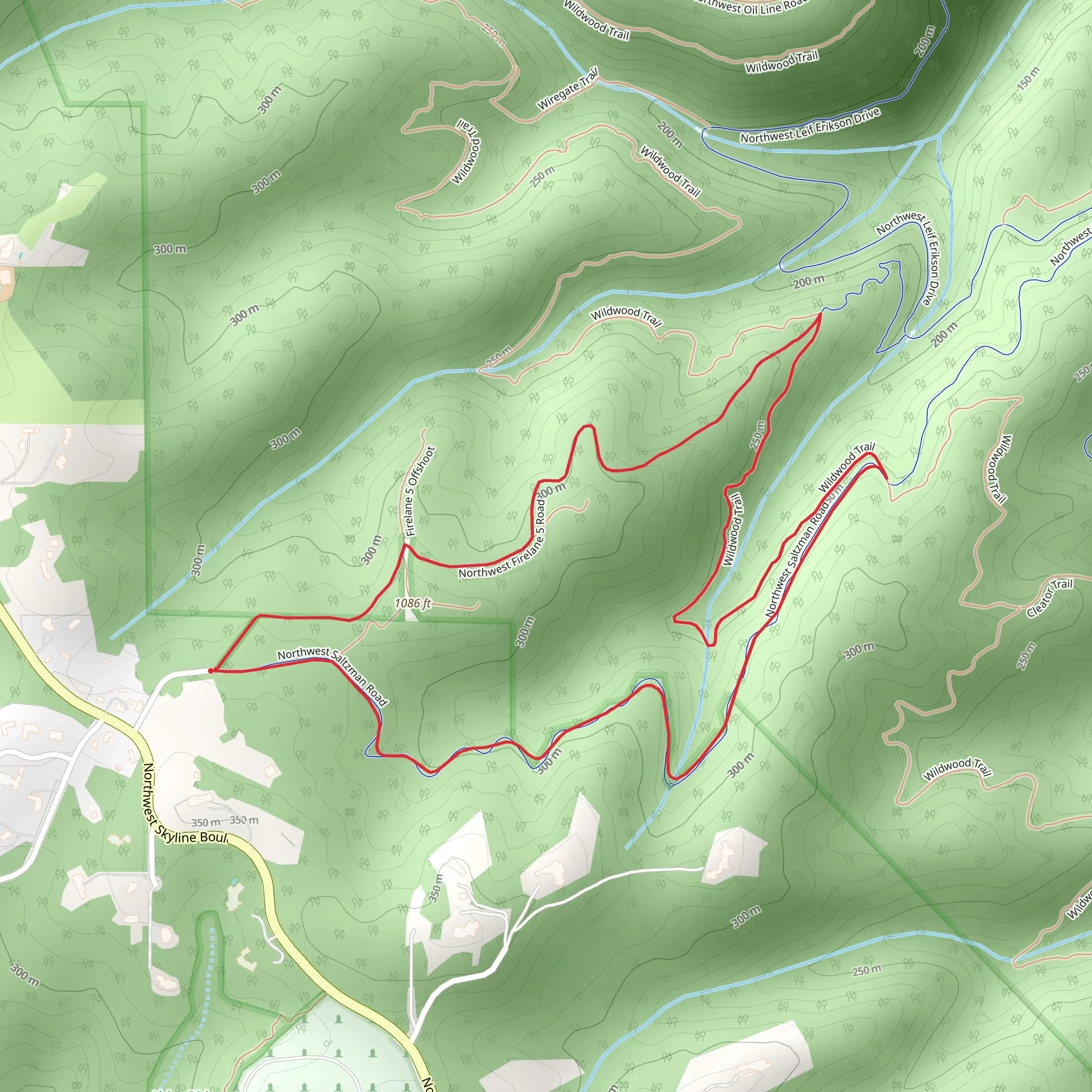 Northwest Saltzman Road and Northwest Firelane 5 Road Loop mobile static map