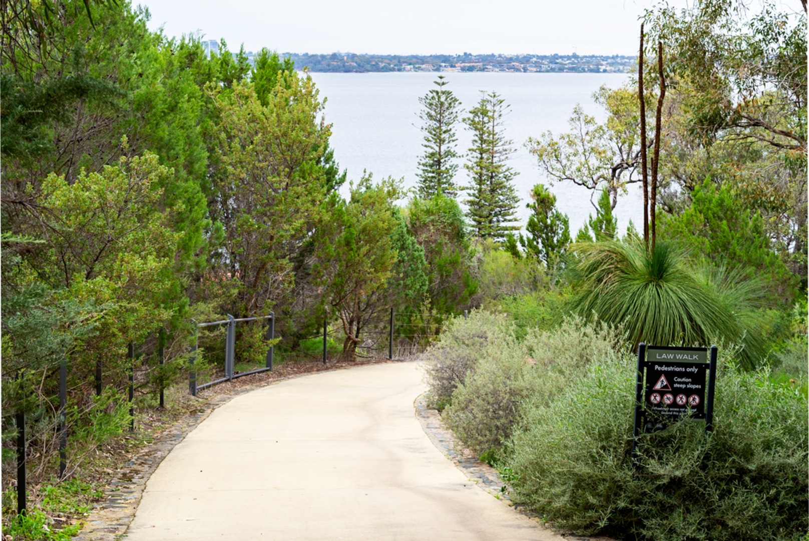 An image depicting the trail Law Walk Loop and its surrounding area.