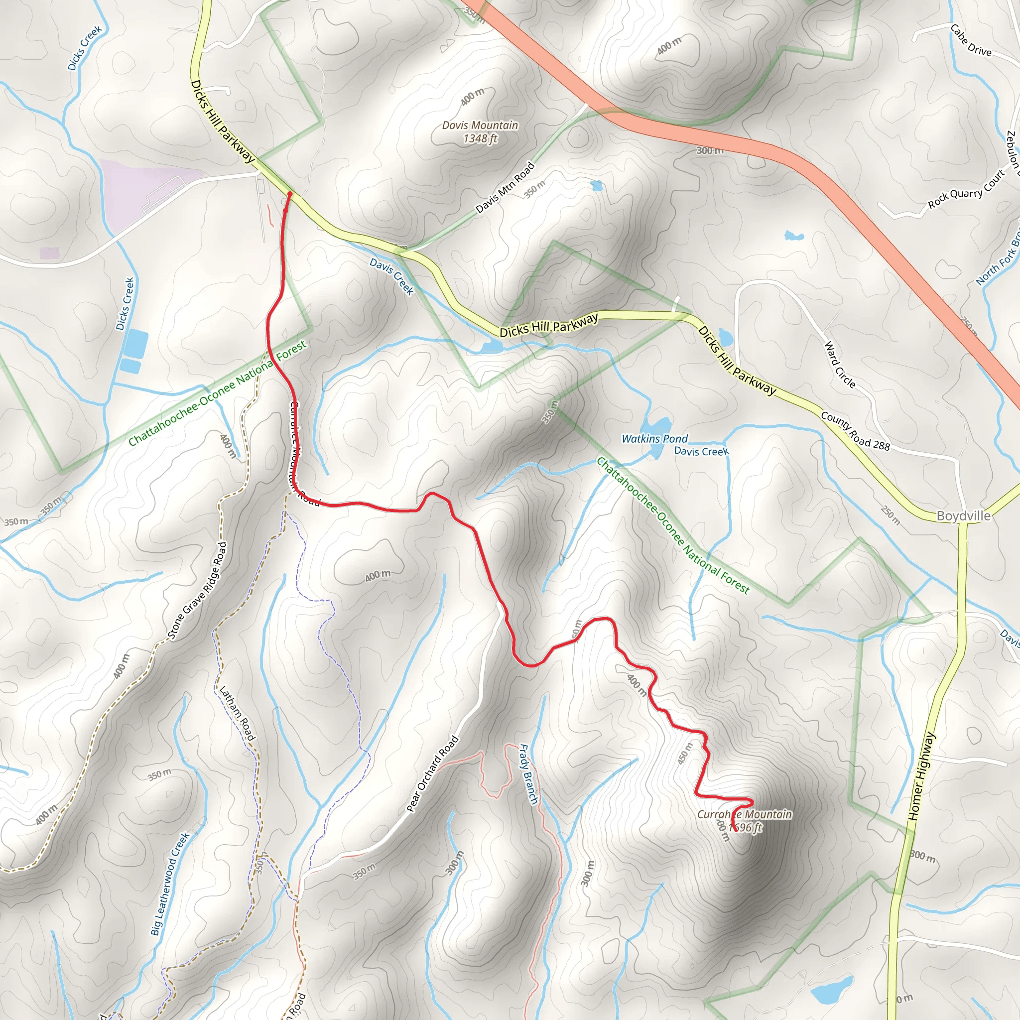 Currahee Mountain mobile static map