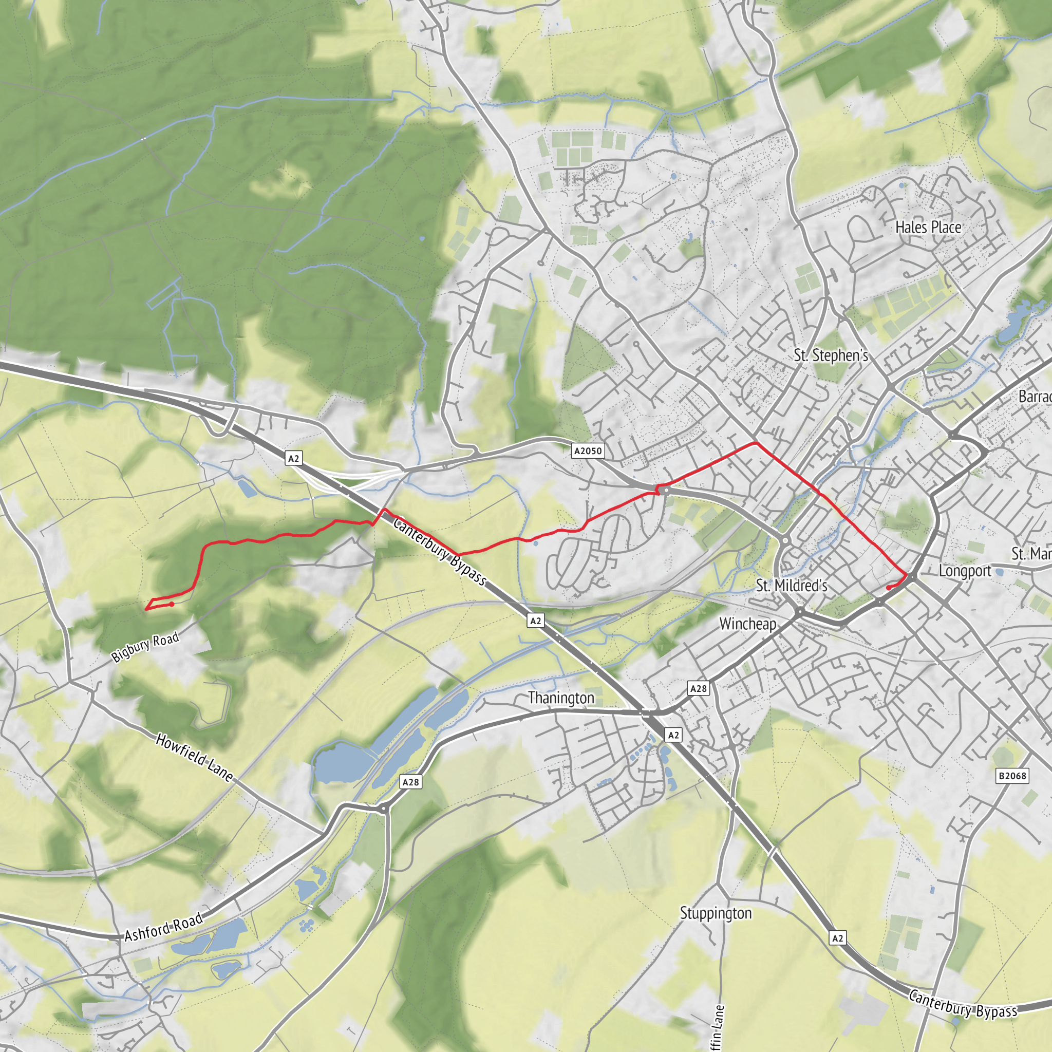 Canterbury- No Man's Orchard Nature Reserve mobile static map