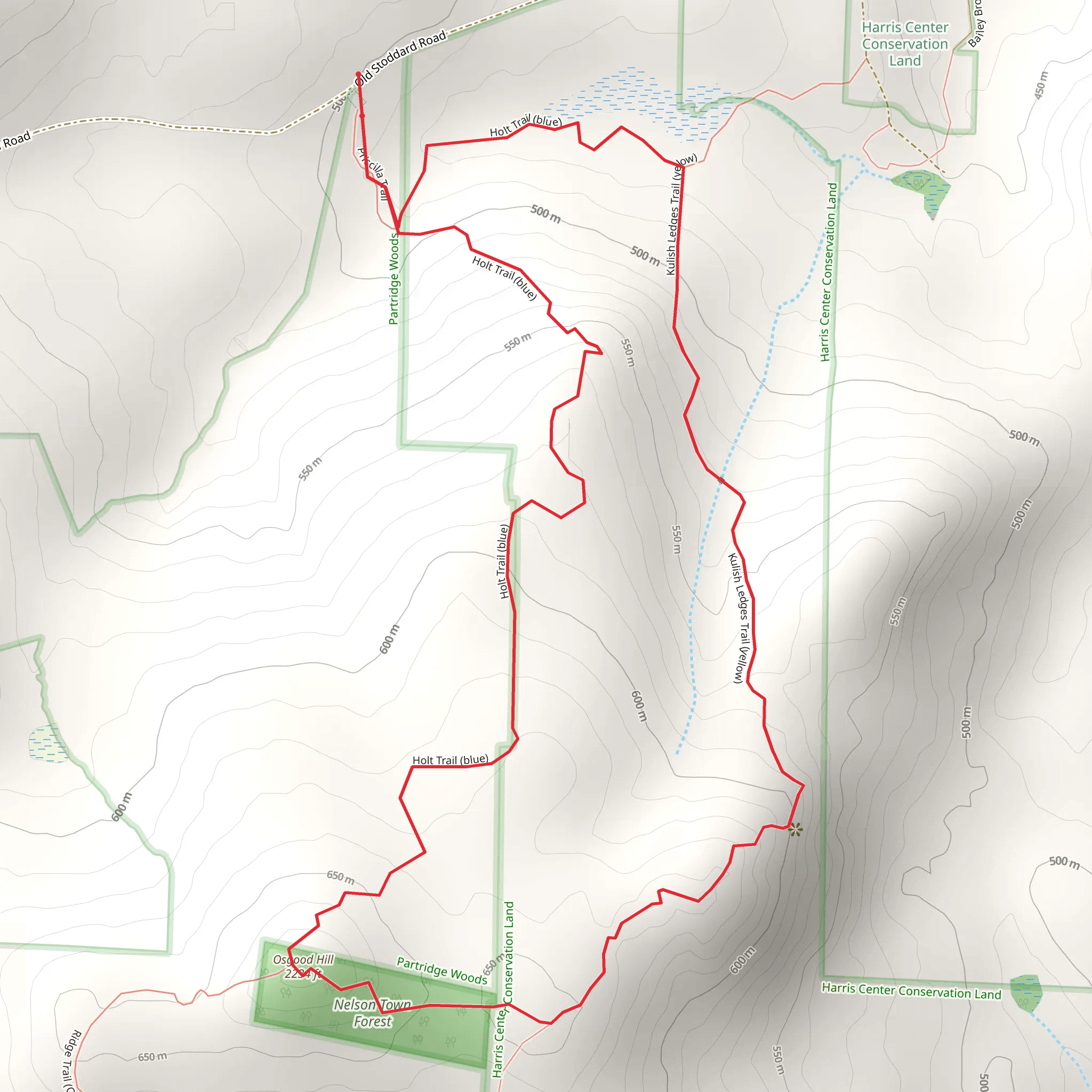 Osgood Hill - Harris Center Parcels Loop mobile static map