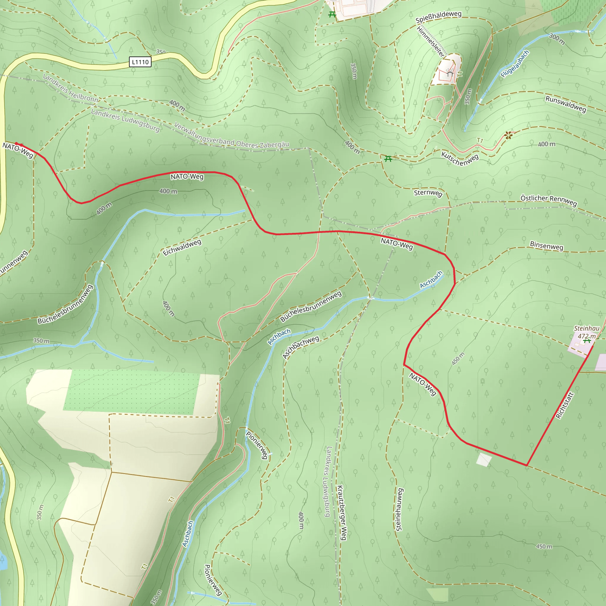 Steinhau Out and Back mobile static map