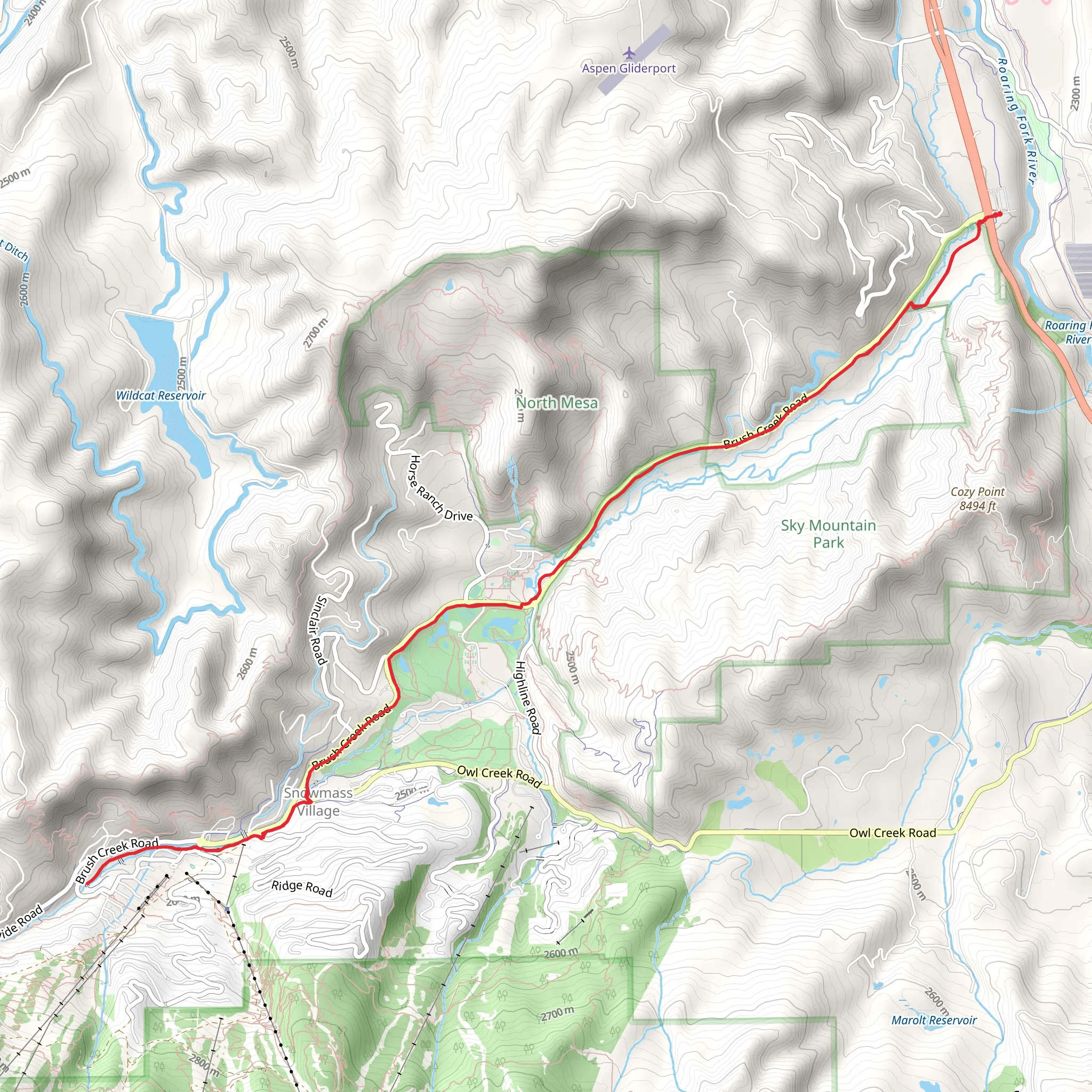 Brush Creek Trail mobile static map