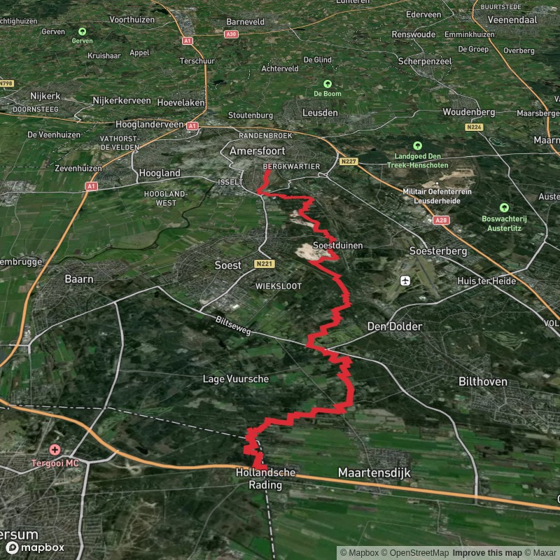 Hollandsche Rading to Amersfoort Centraal via Bosvijver and Marskrammerpad