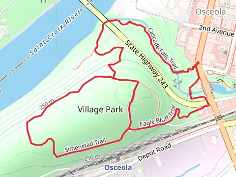 Village Park Loop via Simenstad Trail and Cascade Falls Trail