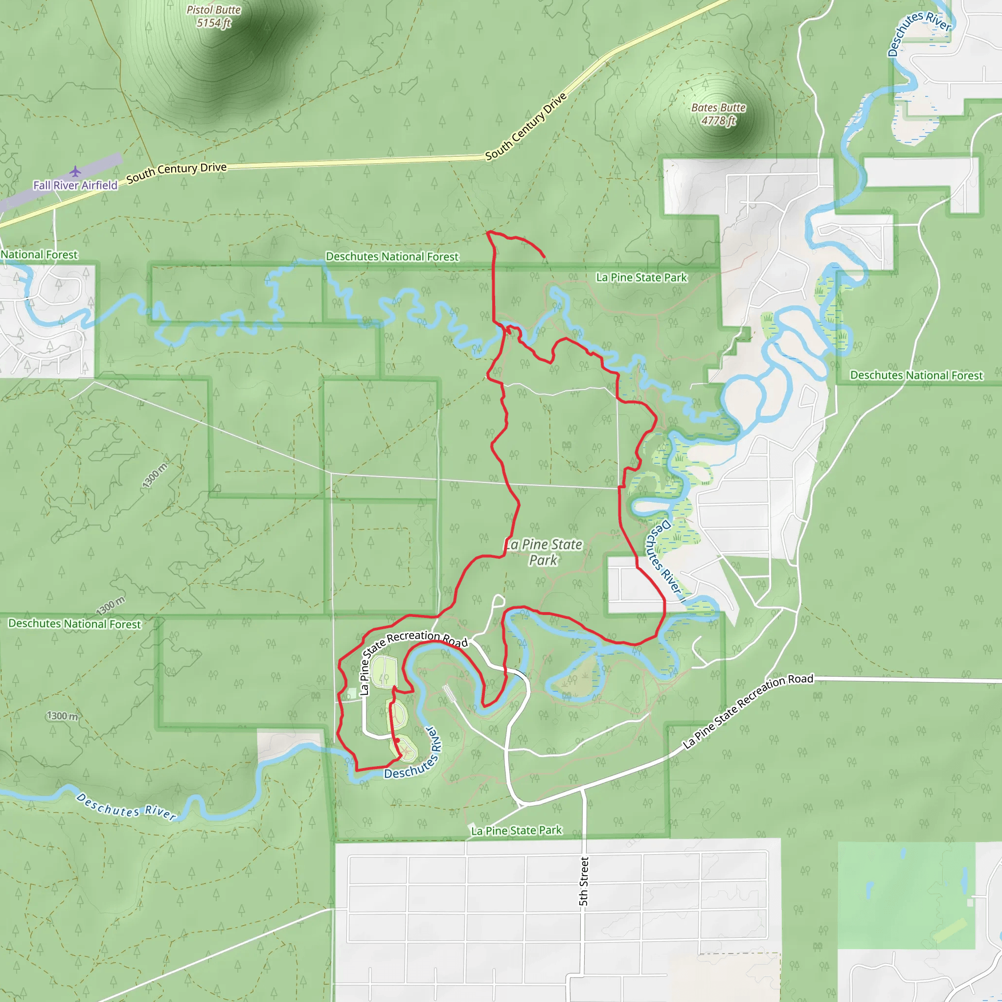 Deschutes, Mc Gregor and Fall River Loop mobile static map
