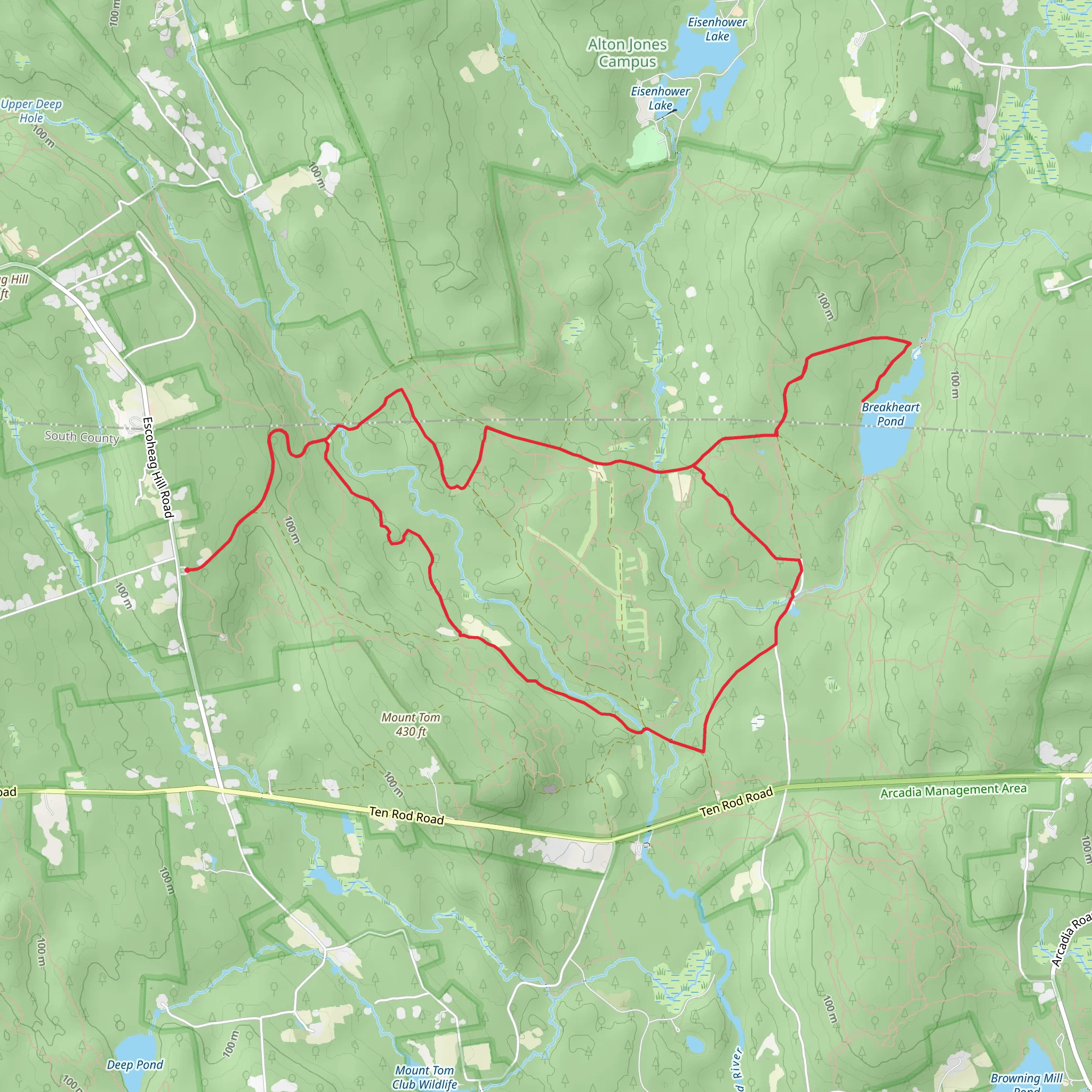 Breakheart Pond, Shelter and North South Loop Trail mobile static map