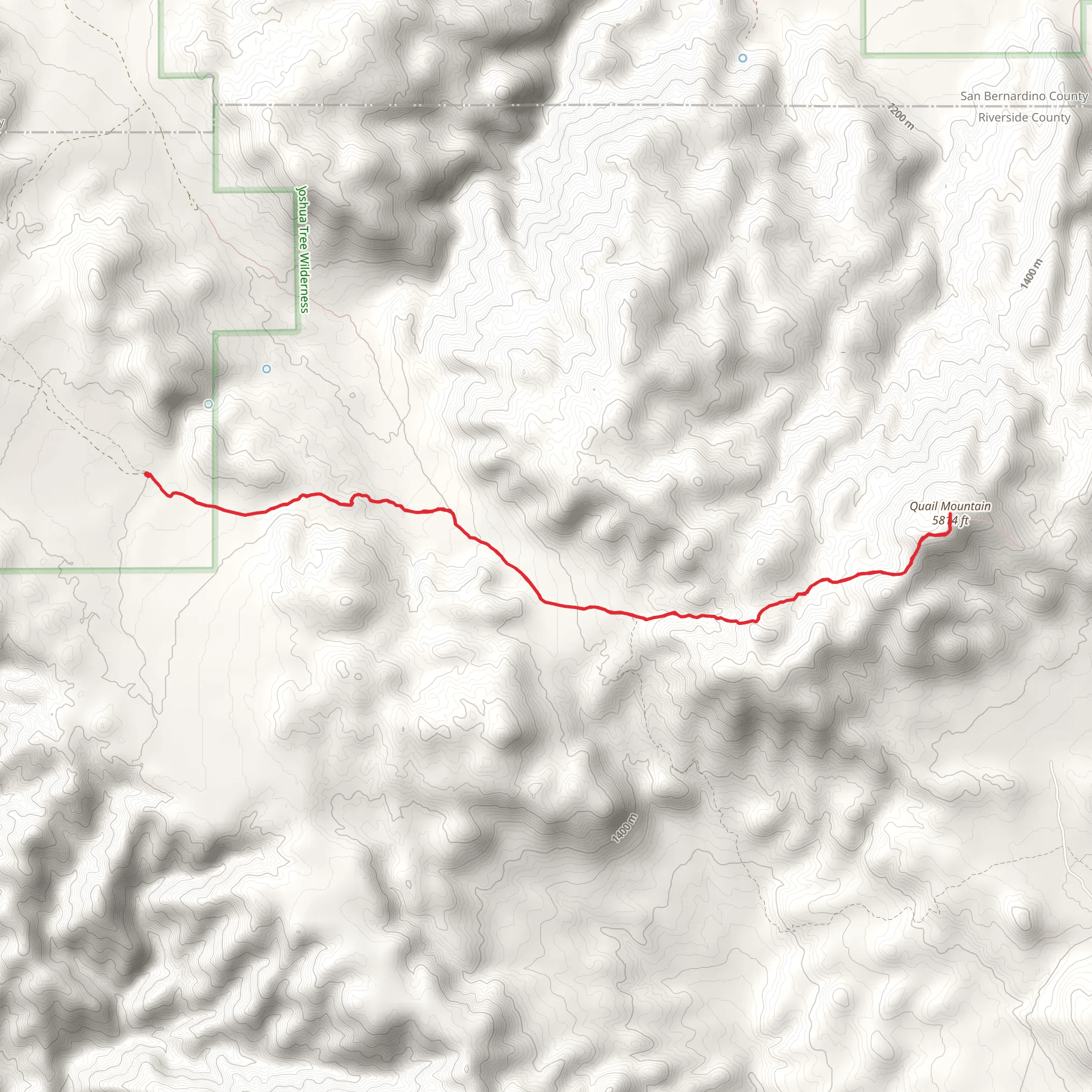 Quail Mountain Out and Back mobile static map