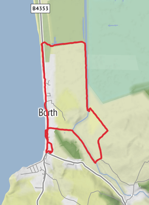 Hike on Hike from Morfa Borth mobile static map
