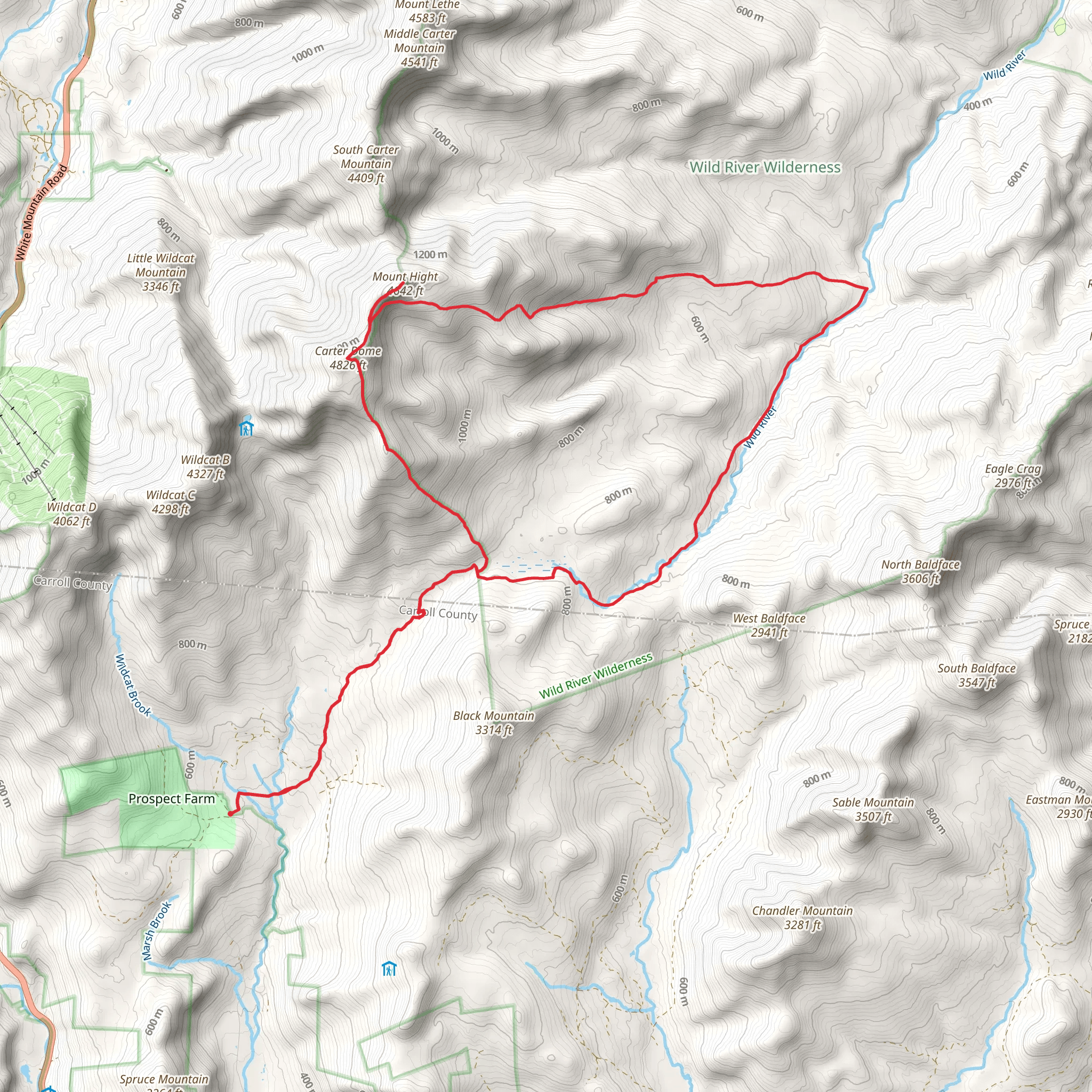 Crater Dome - Wild River Trail mobile static map