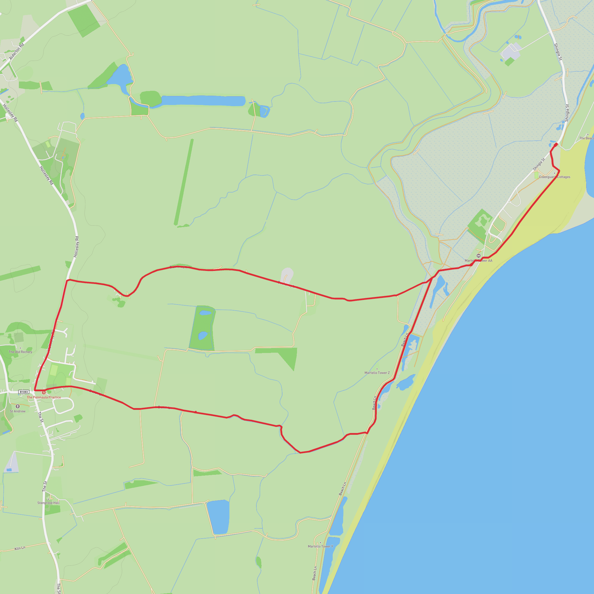 Shingle Street and Alderton mobile static map