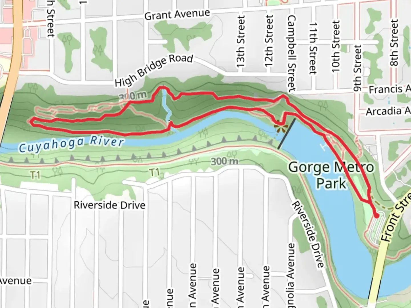 An image depicting the trail Gorge Trail and Easy Bypass Loop and its surrounding area.