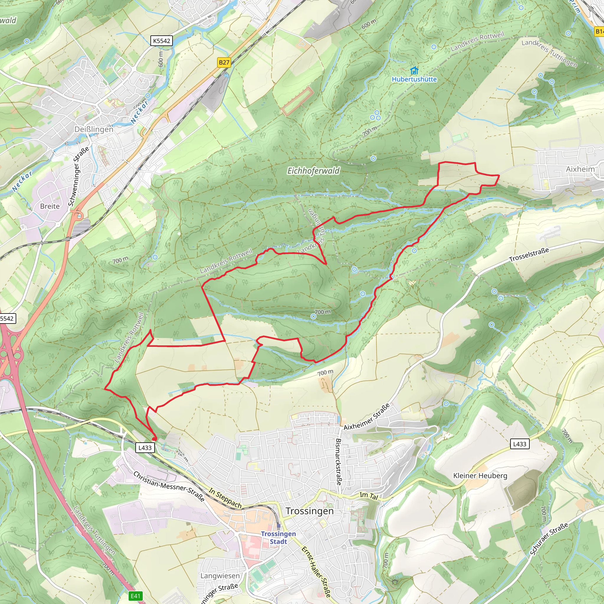 Spatenbaum via Naturpfad mobile static map