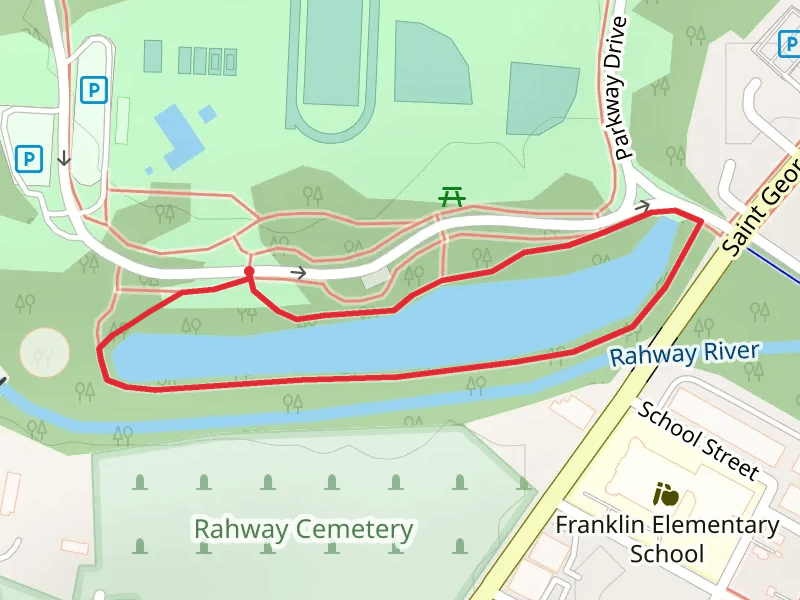 Parkway Drive Loop via Rahway River