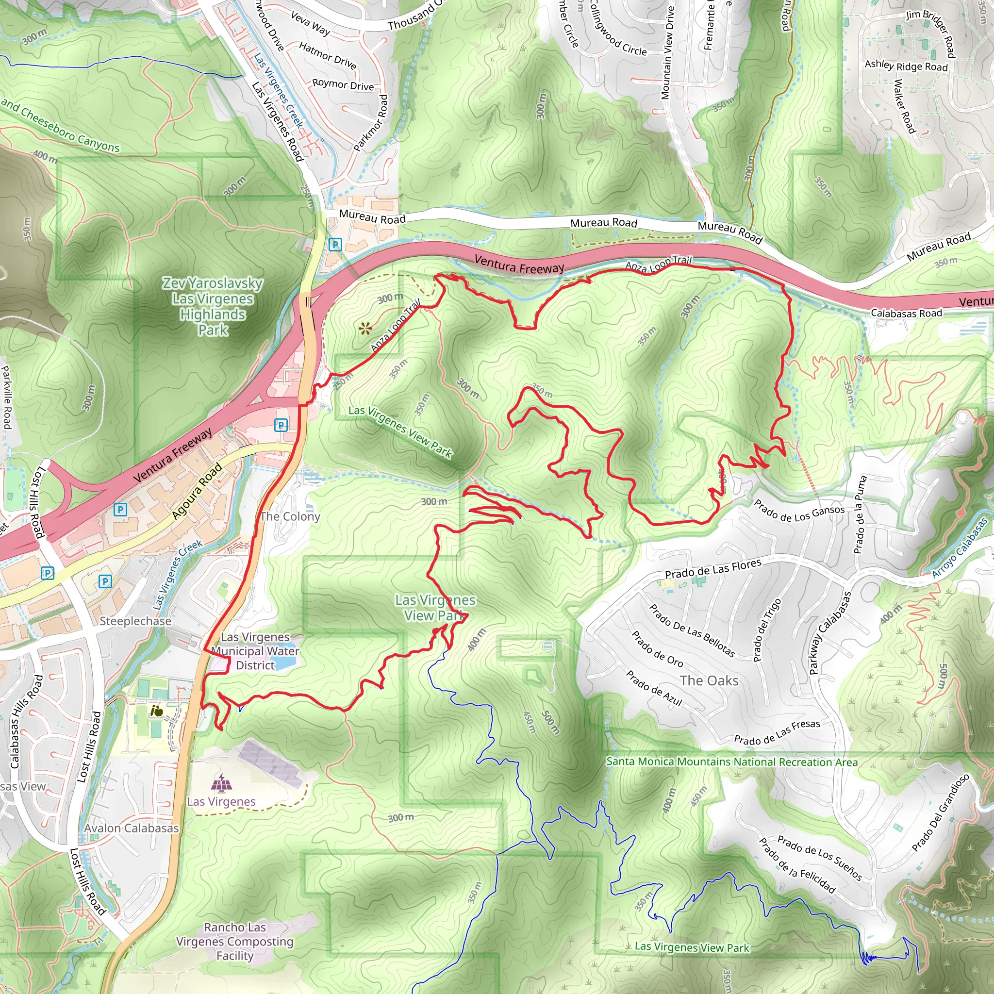 Calabasas Park Loop mobile static map