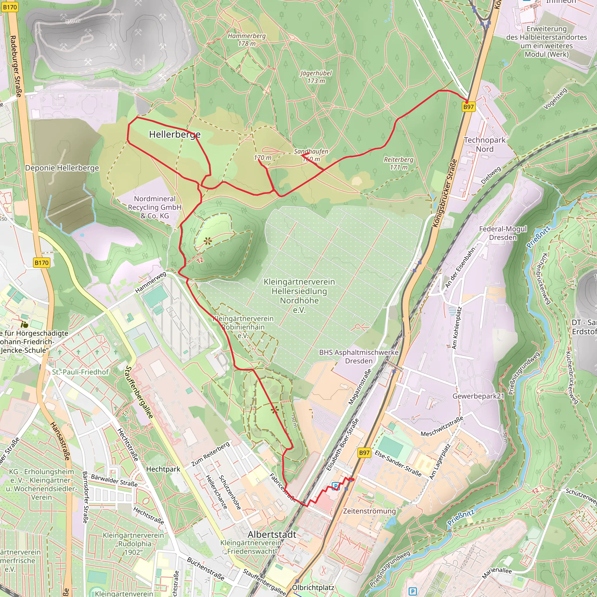 Sandhaufen and Helde via Volker-Behrend-Steig mobile static map