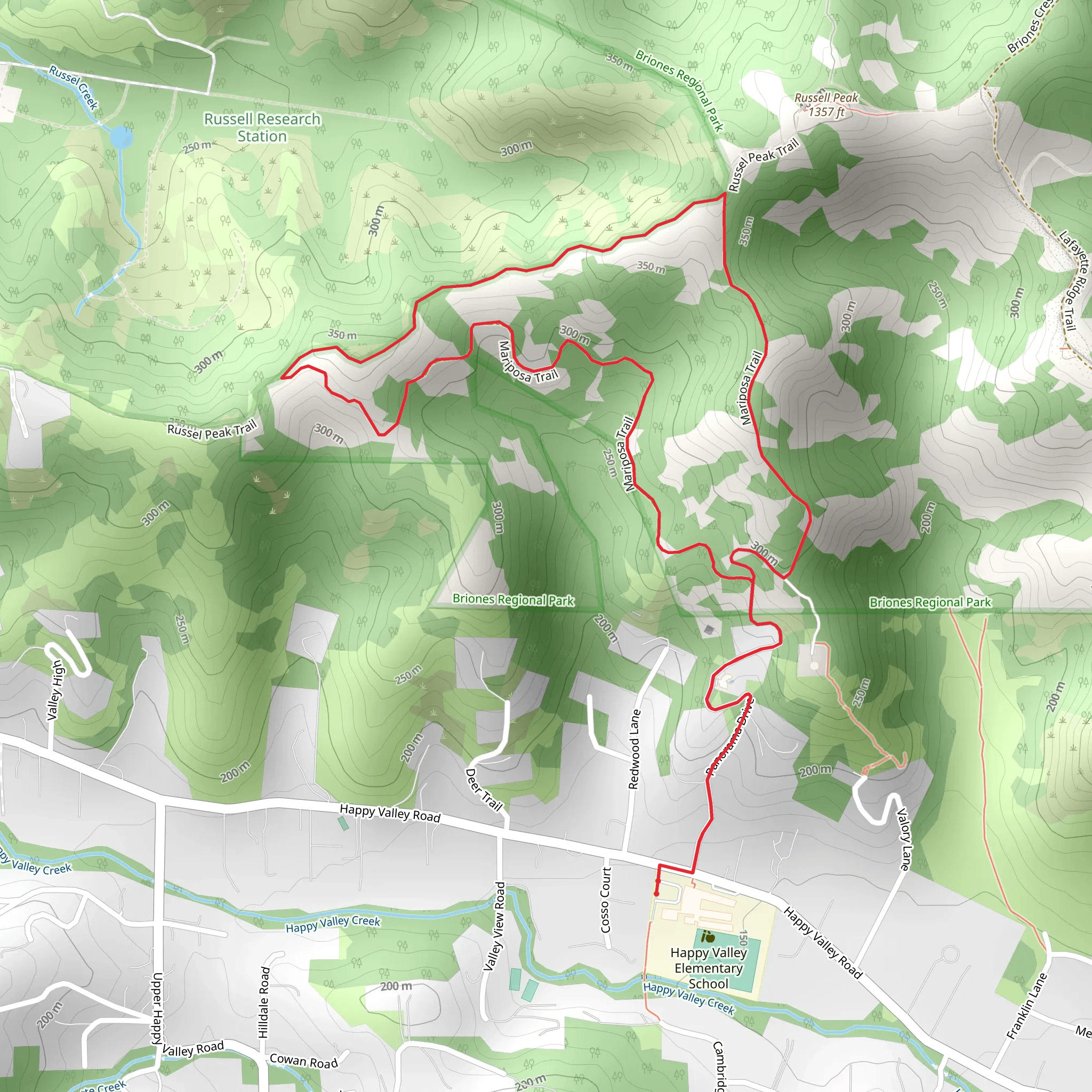 Mariposa Loop Trail mobile static map