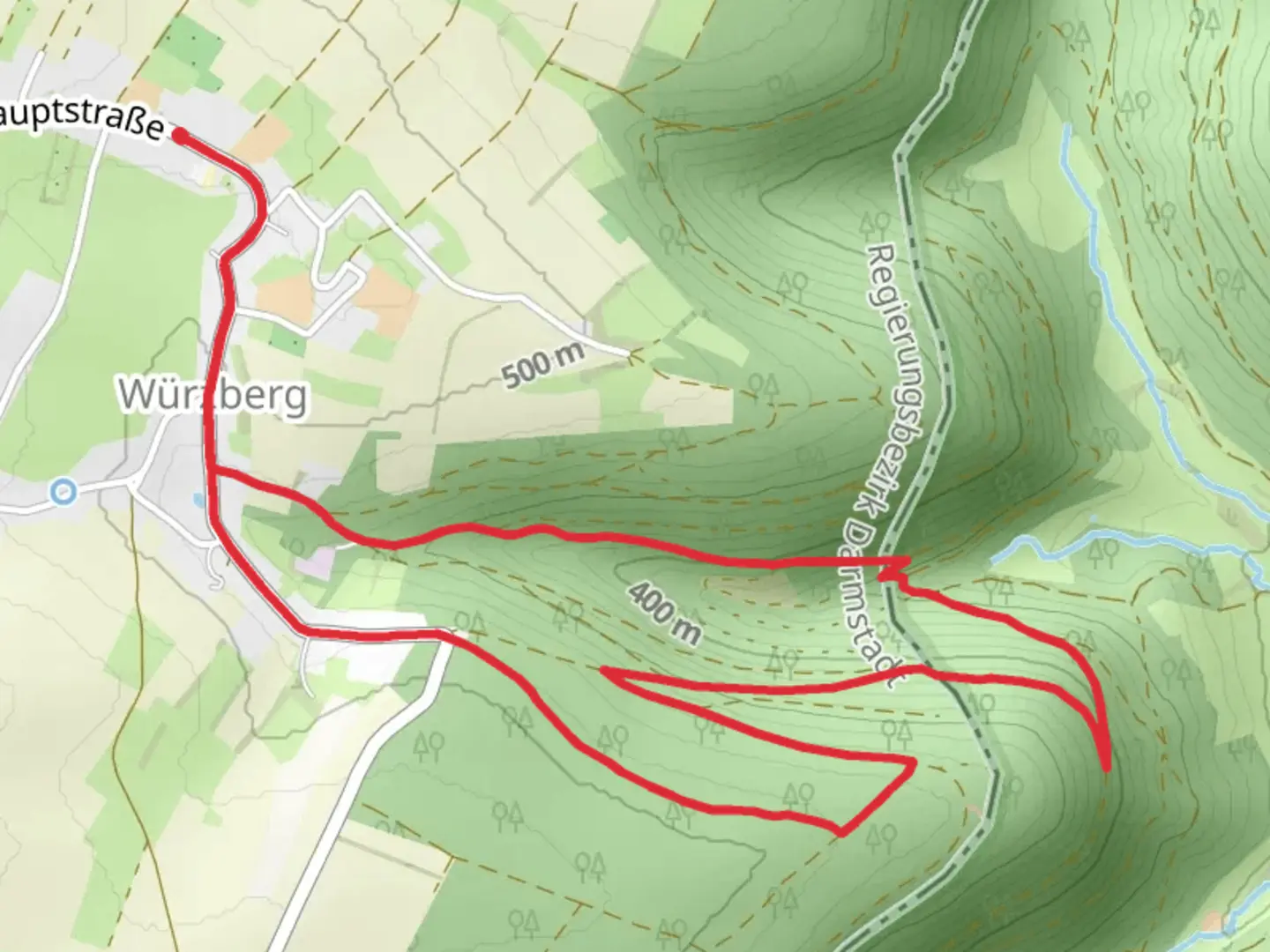 An image depicting the trail Rundwanderweg Wuerzberg 1 and its surrounding area.