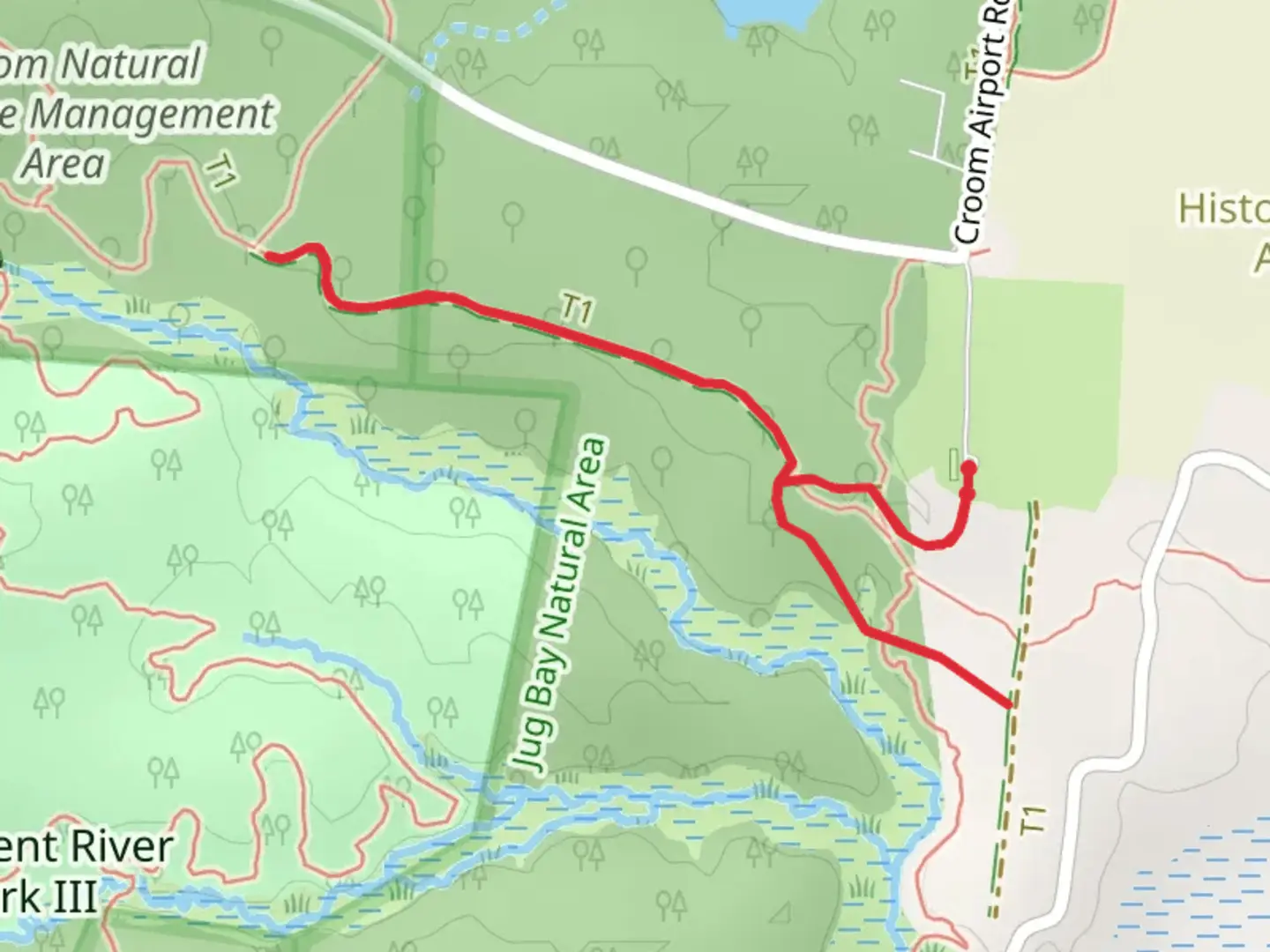 An image depicting the trail Green and red Walk and its surrounding area.