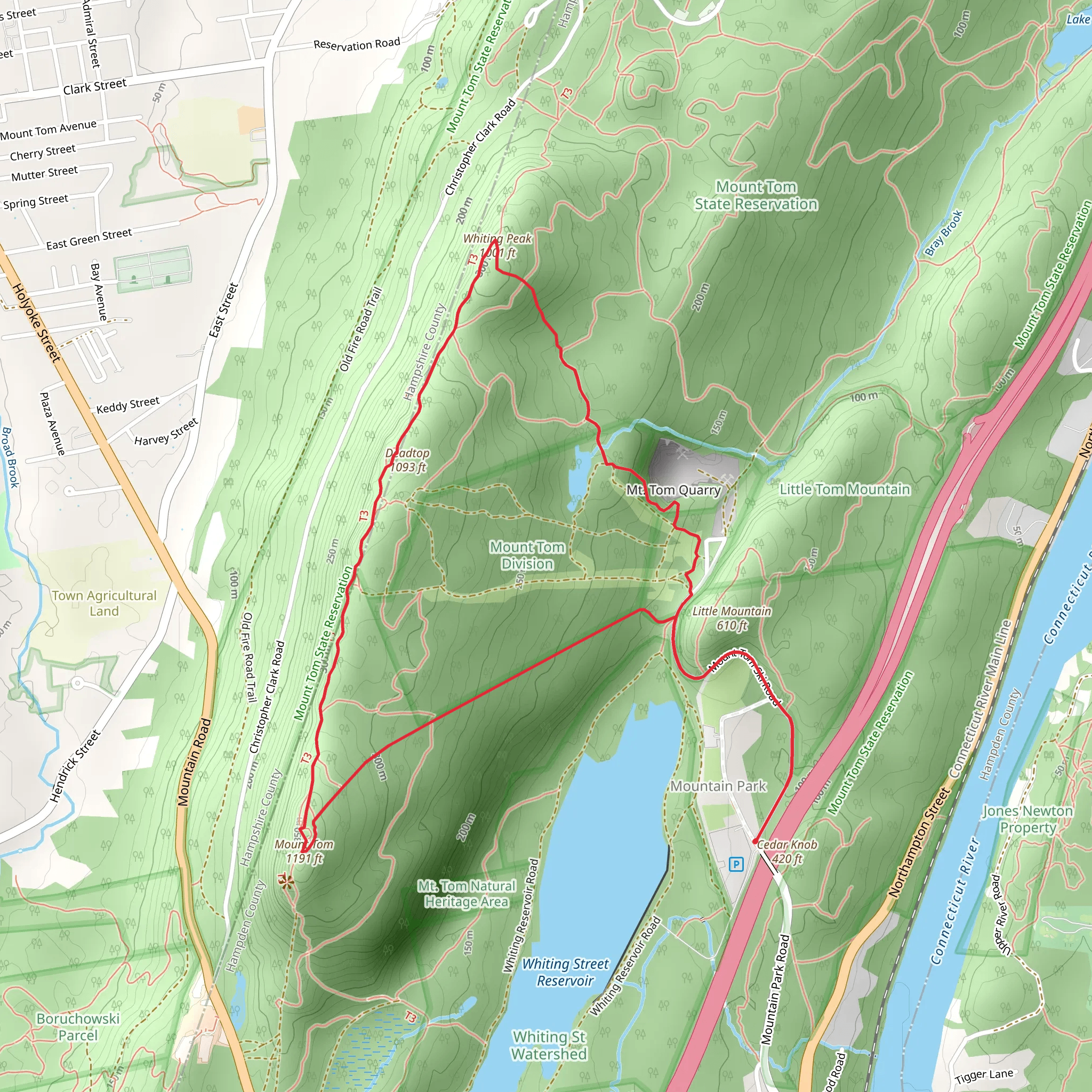 Little Mountain, Whiting Peak, Deadtop and Mount Tom Loop mobile static map