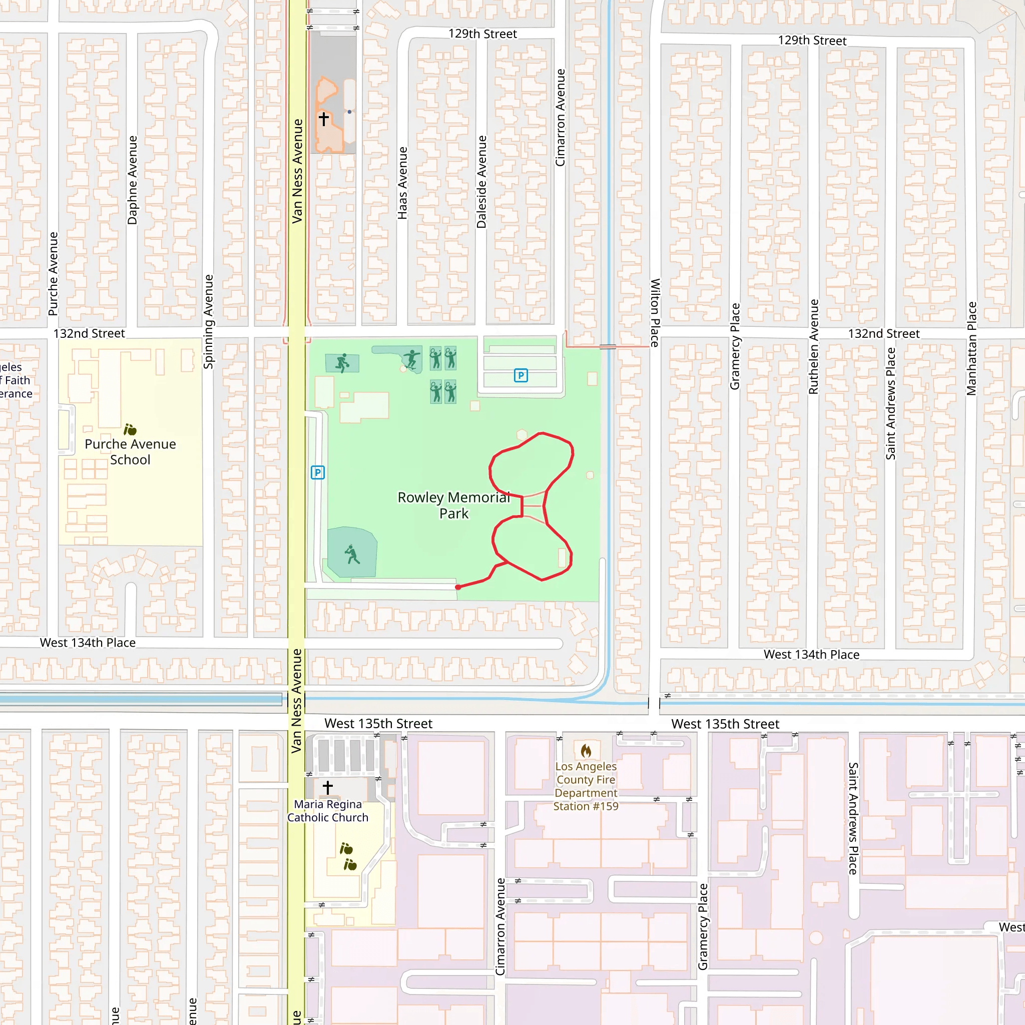 Rowley Memorial Park Loop mobile static map