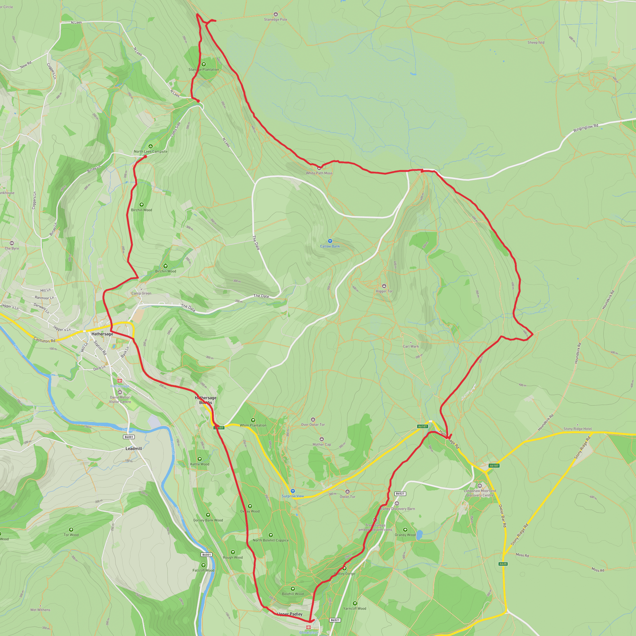 North Lees Circular mobile static map