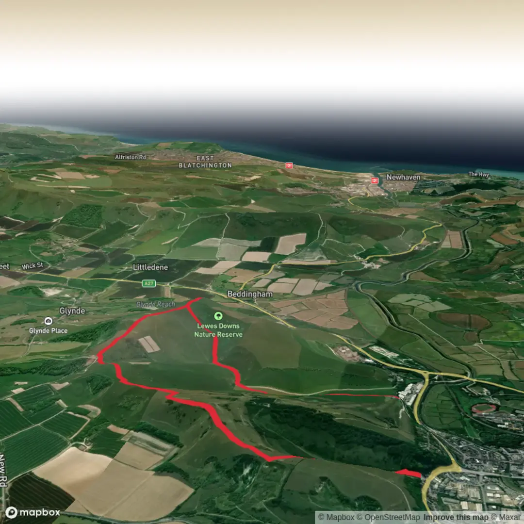 An image depicting the trail Making Down Nature Reserve to Mount Caburn and its surrounding area.
