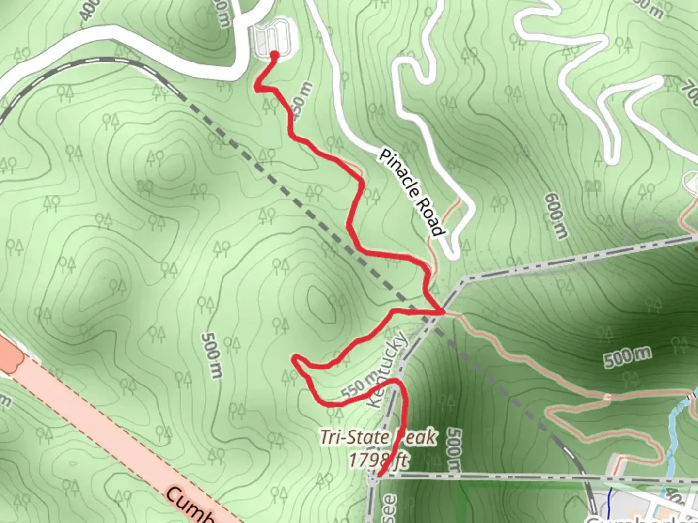 An image depicting the trail Wilderness Trail and Tri-State Peak Trail and its surrounding area.