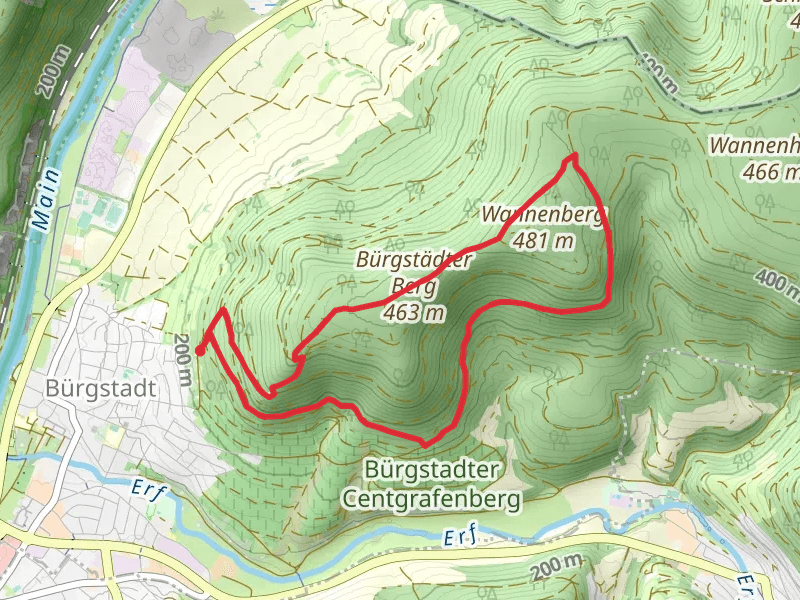 Bürgstadter Berg via Nibelungensteig and Buergstast