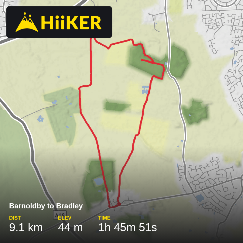 A map preview of the recording Barnoldby to Bradley .