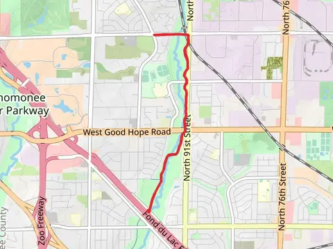 Walk along Little Menomonee River from West Leon Terrace