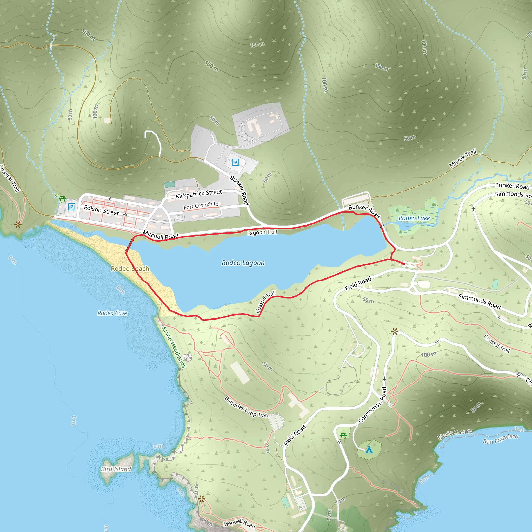 Rodeo Lagoon Loop mobile static map