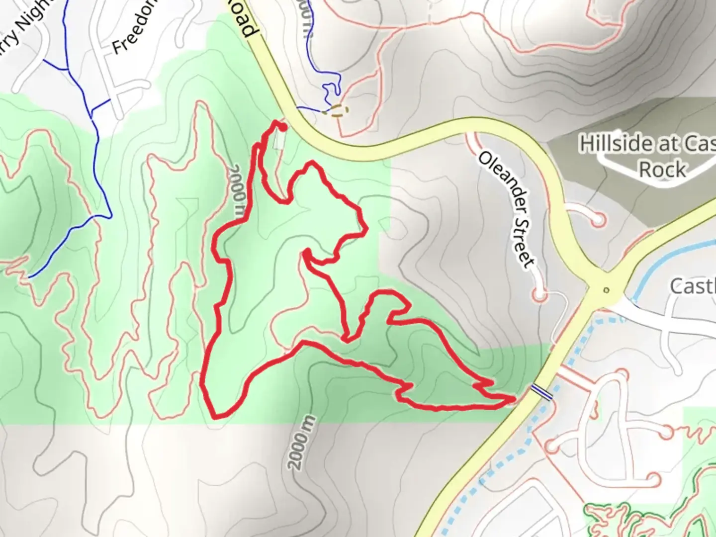 An image depicting the trail Blue Loop Trail - Coachline Road and its surrounding area.