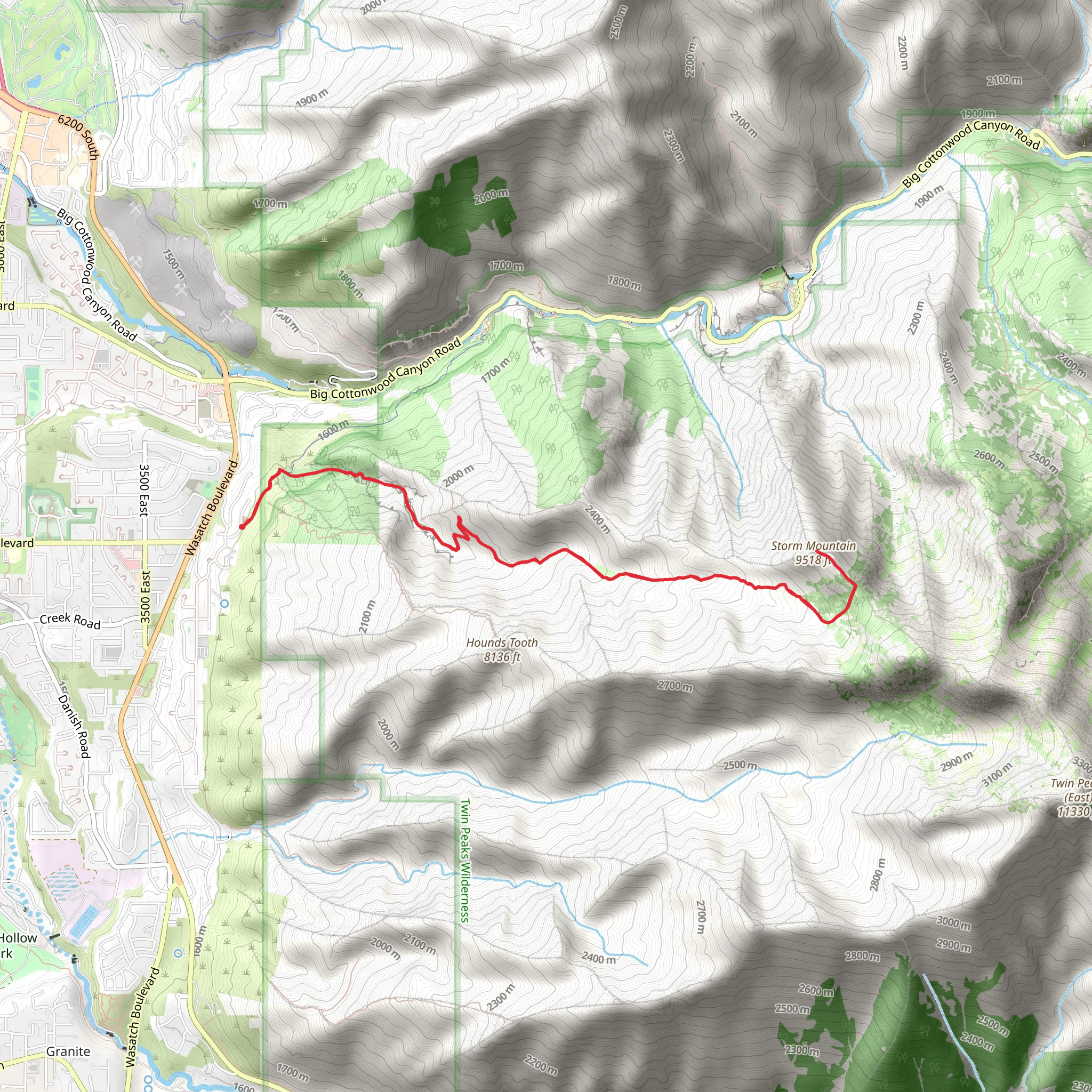 Storm Mountain via Ferguson Canyon Trail mobile static map