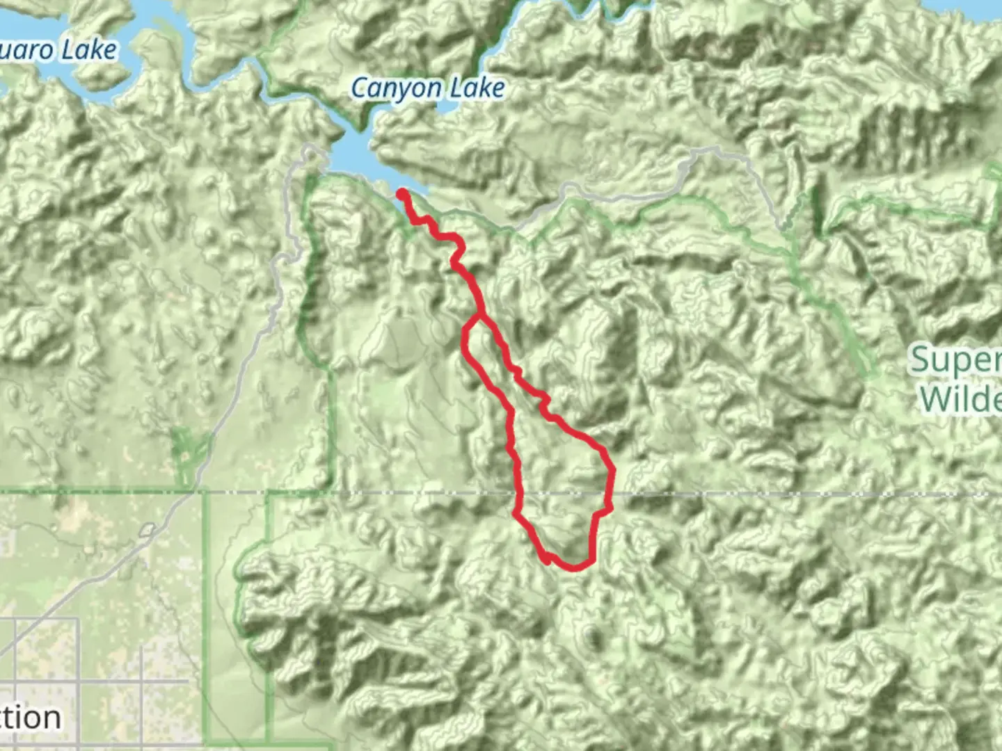 An image depicting the trail Boulder Trail, Cavalry Trail and Upper La Barge Canyon Loop and its surrounding area.