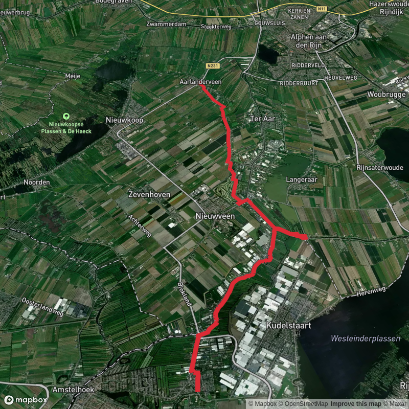De kuil to Nieuwkoopseweg via Kalslagerpolder and Geerpolder